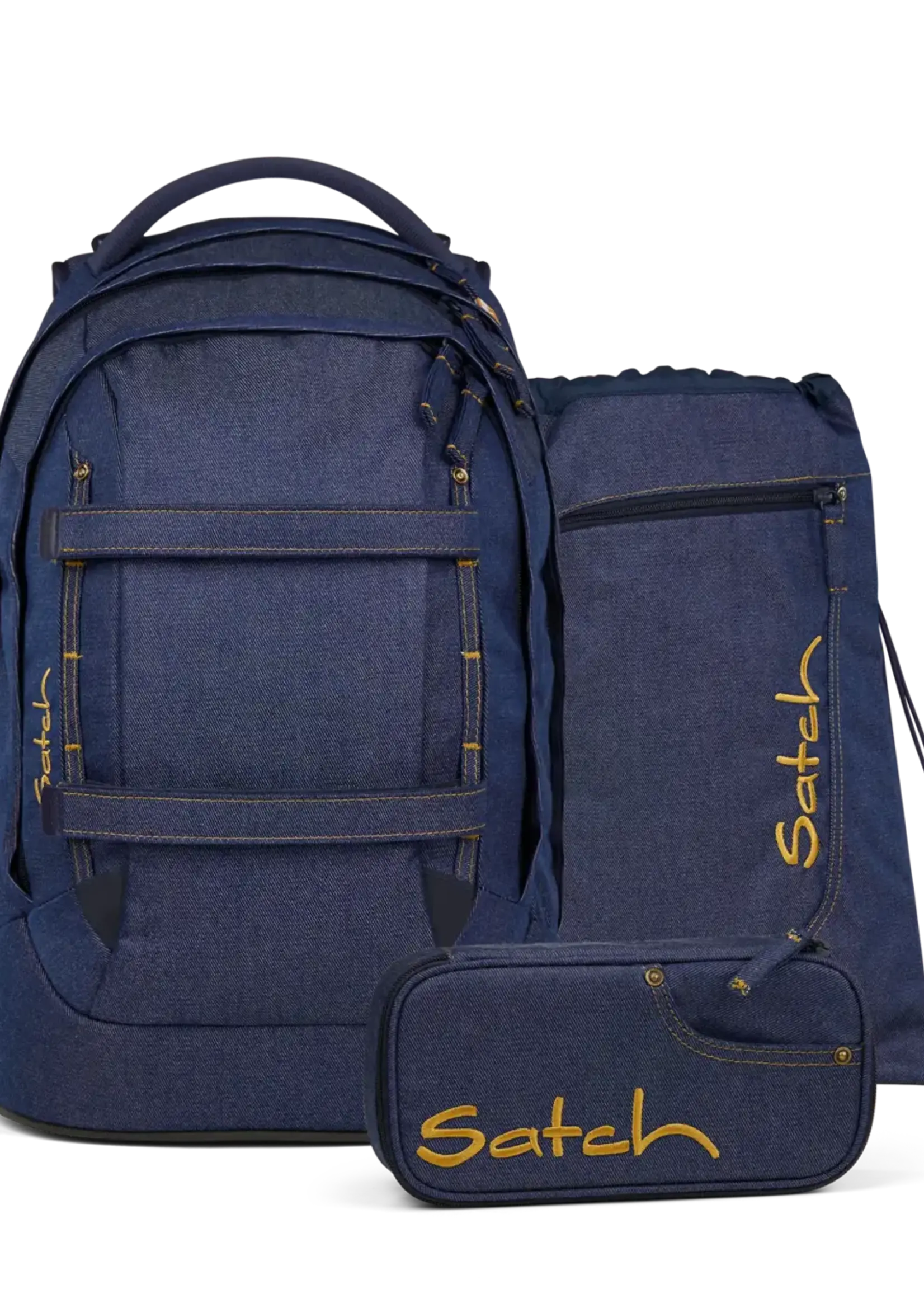 SATCH Denim Blue Pack Schulrucksack - 3 teiliges Set