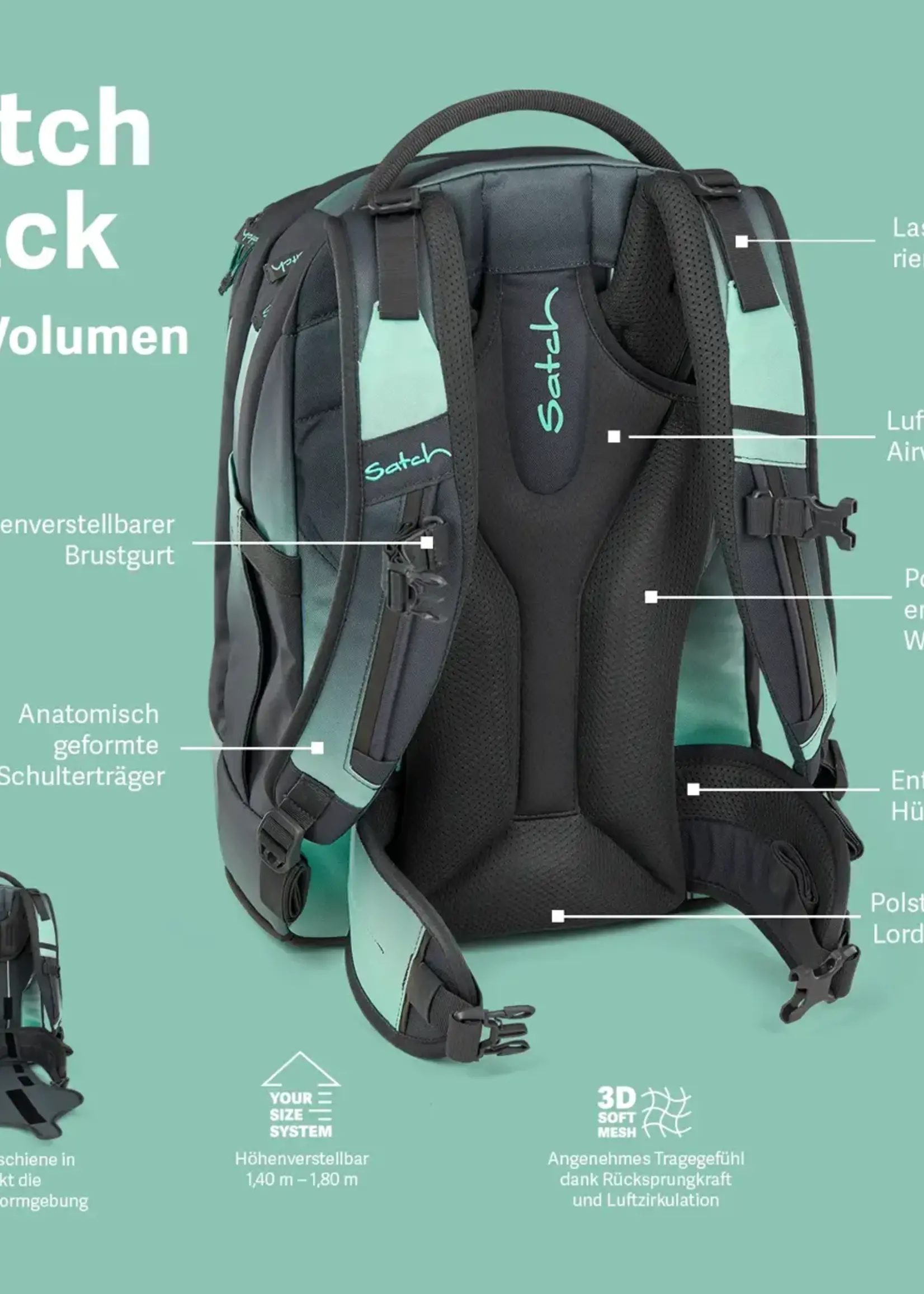 SATCH Pack Schulrucksack Seismic Green