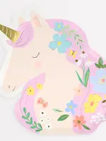 MERI MERI Pappteller Meadow Unicorns Shaped (8 Stück)