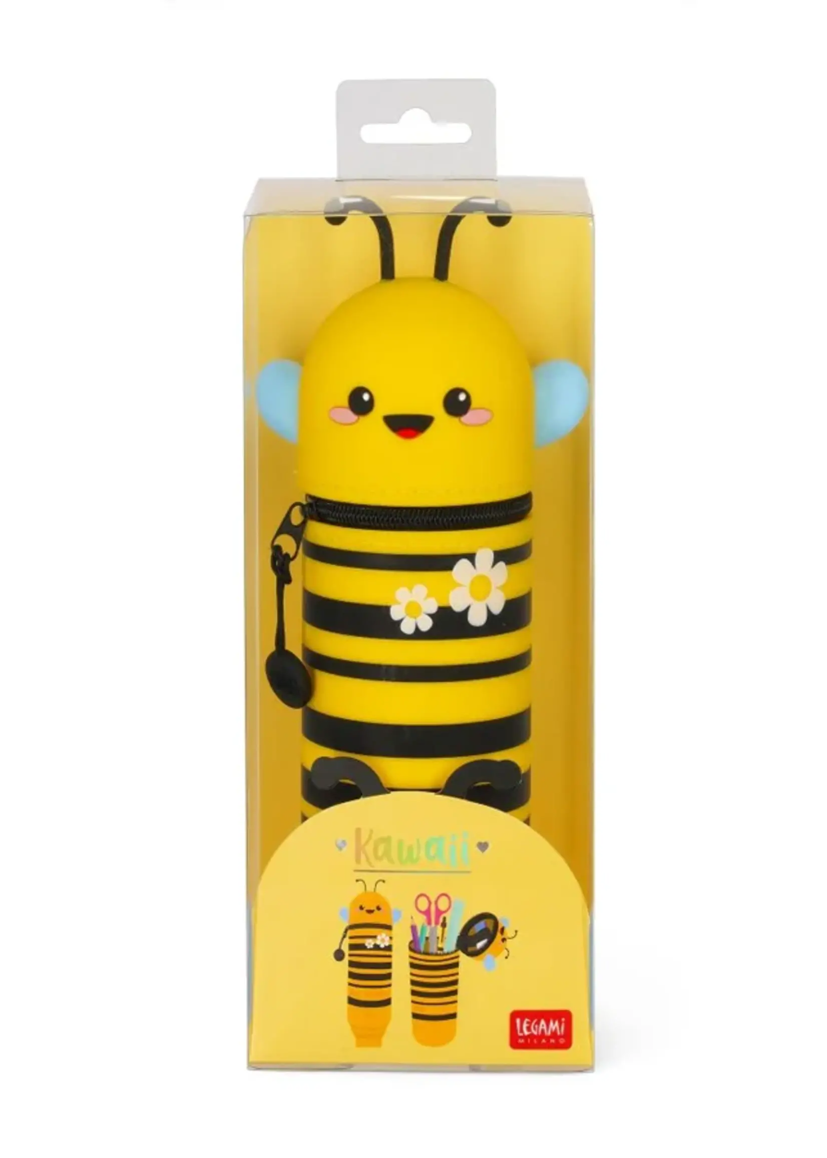 LEGAMI 2-in-1-Federmäppchen aus Silikon - Kawaii- Biene