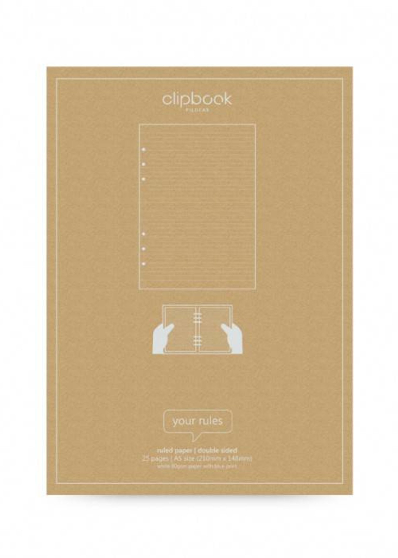 Filofax CLIPBOOK Notizpapier A5 liniert