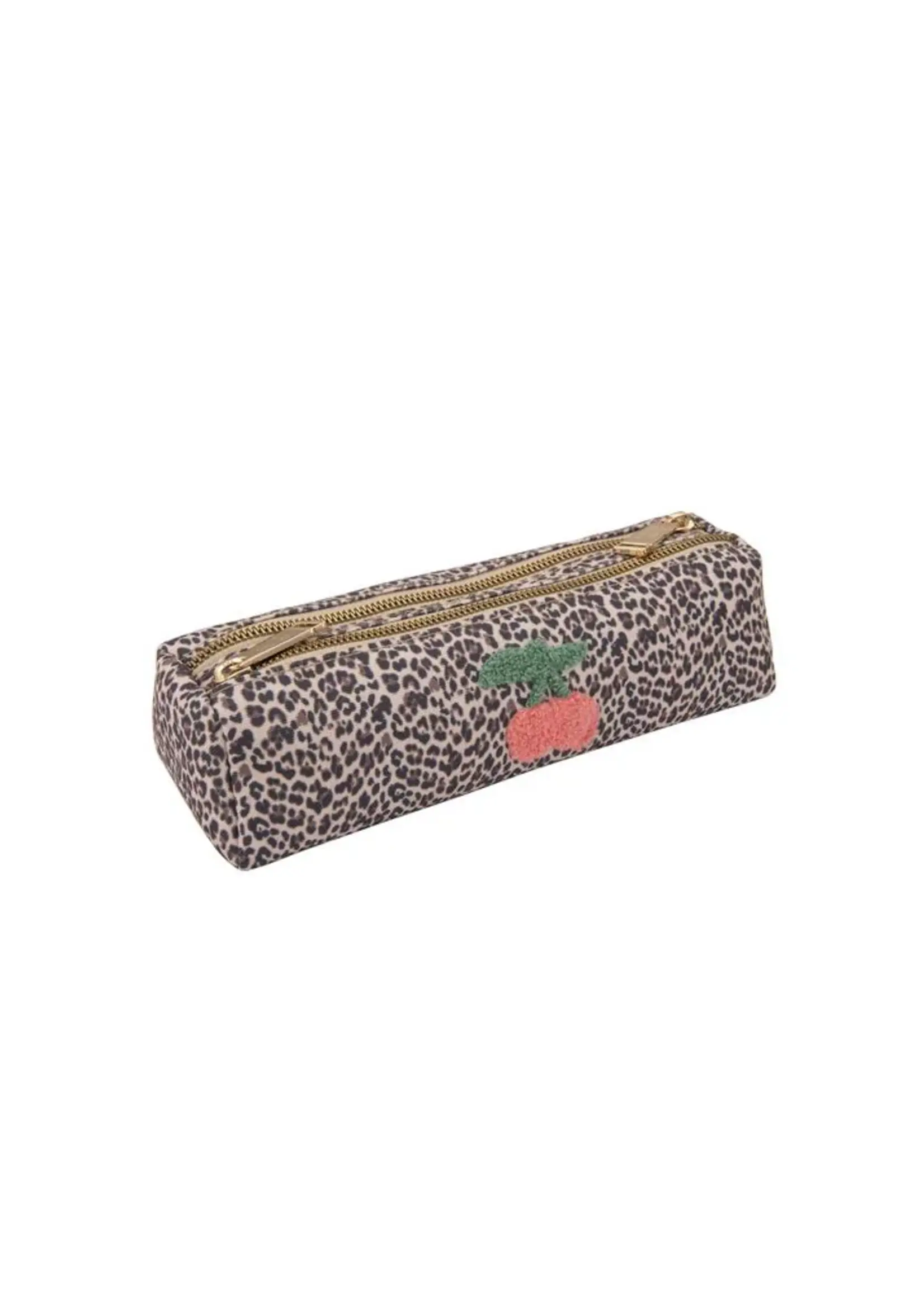 Jeune Premier Pencil Case Double Leopard Cherry