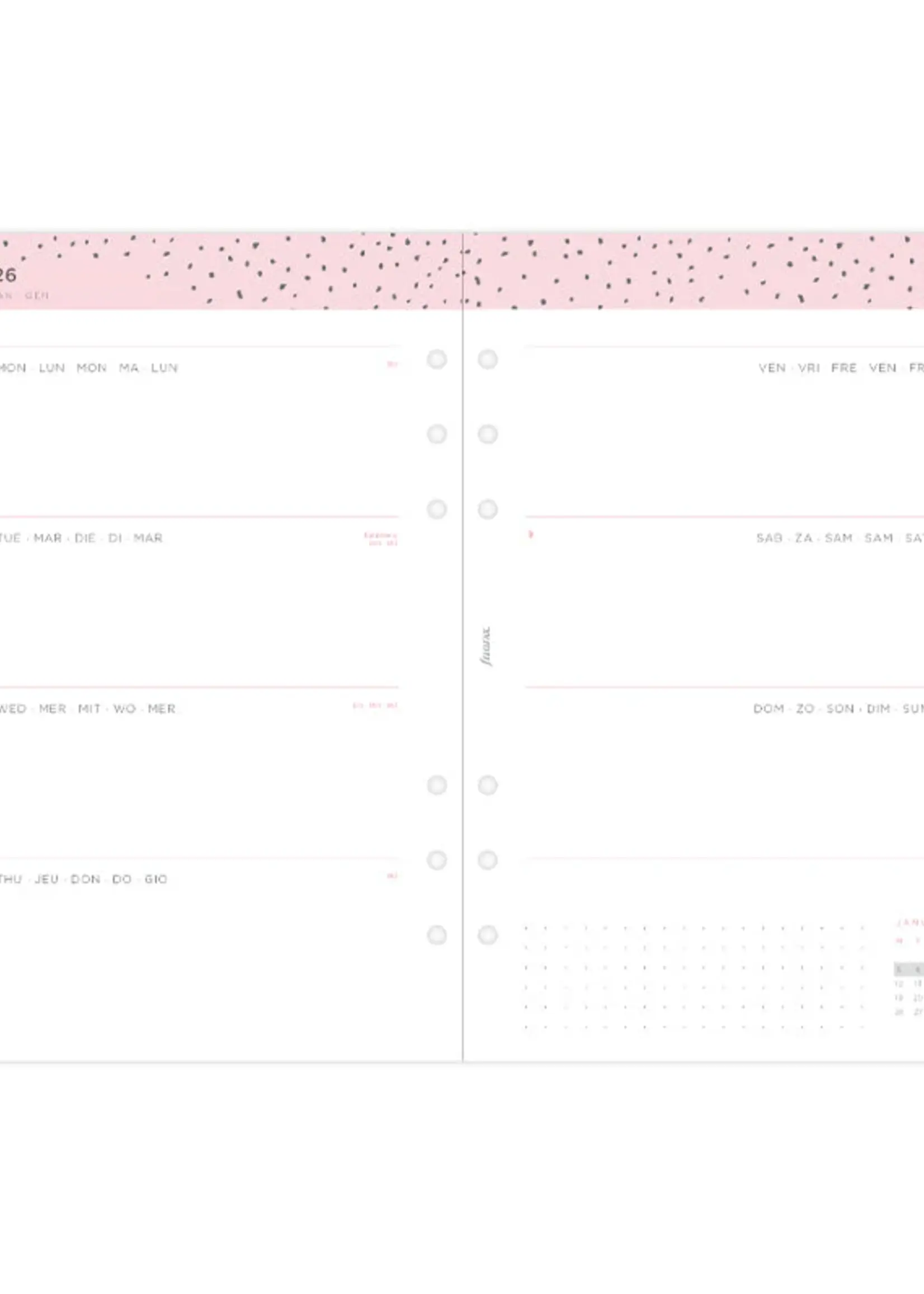 Filofax Confetti Kalender 1 Woche / 2 Seiten A5 2026