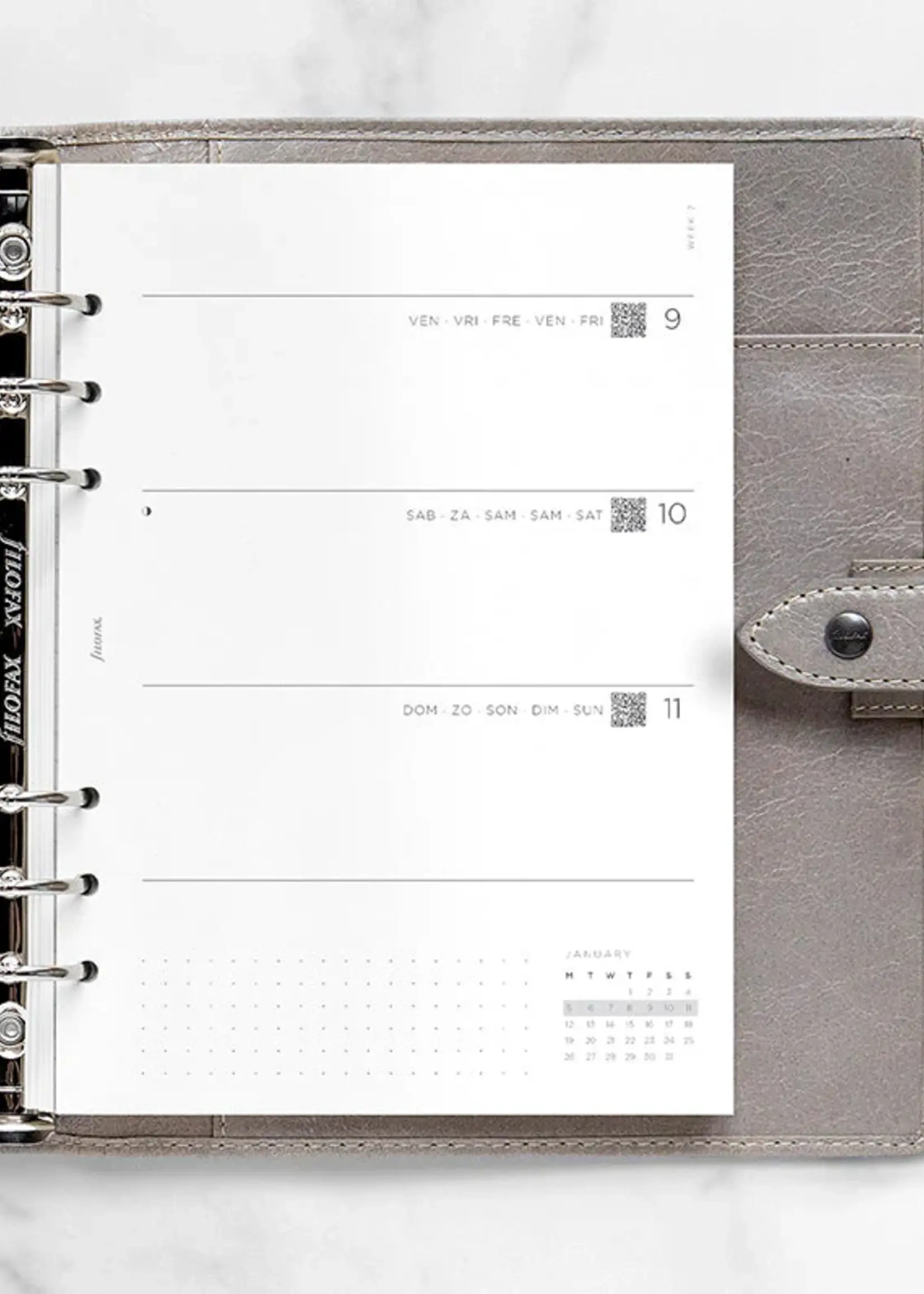 Filofax Minimal Kalender 1 Woche / 2 Seiten A5 2026