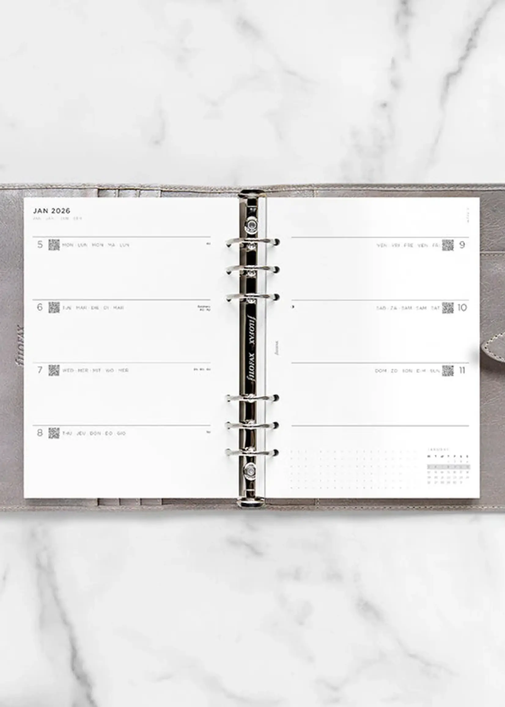 Filofax Minimal Kalender 1 Woche / 2 Seiten A5 2026