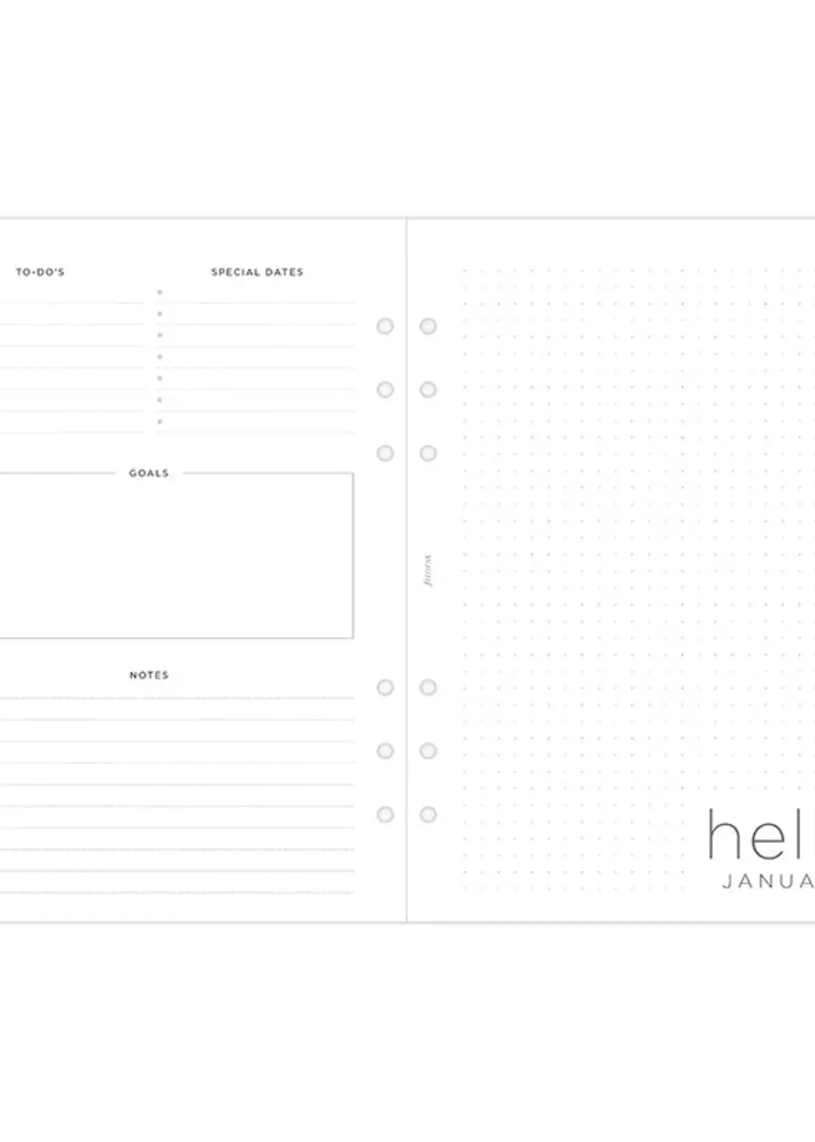 Filofax Minimal Kalender 1 Woche / 2 Seiten A5 2026