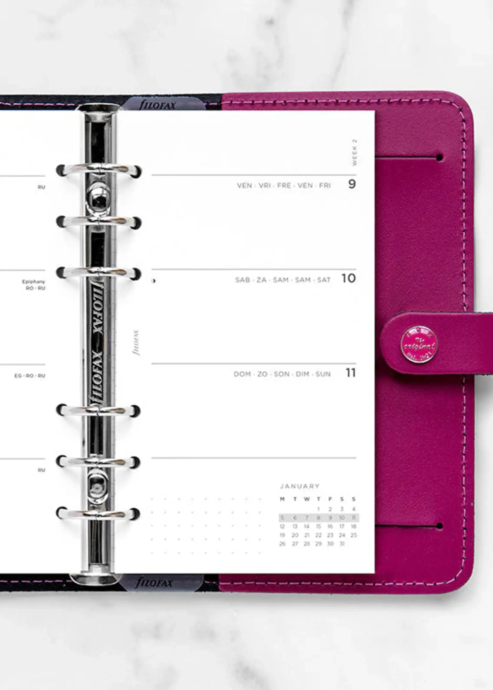 Filofax Minimal Kalender 1 Woche / 2 Seiten Personal 2026