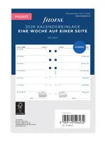 Filofax Kalendereinlage Pocket 2026, 1 Woche / 1 Seite, deutsch