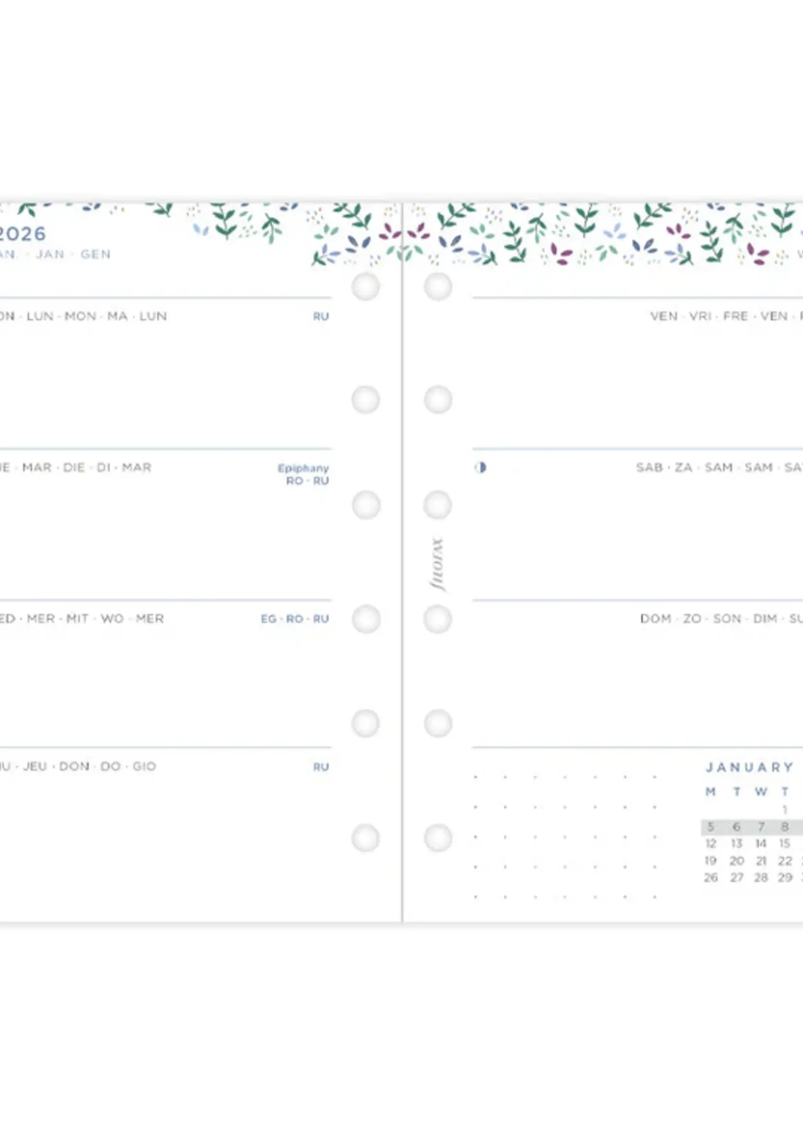 Filofax Garden Kalender 1 Woche / 2 Seiten Pocket 2026