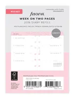Filofax Kalendereinlage Pocket 2026 Confetti, 1 Woche / 2 Seiten, mehrsprachig