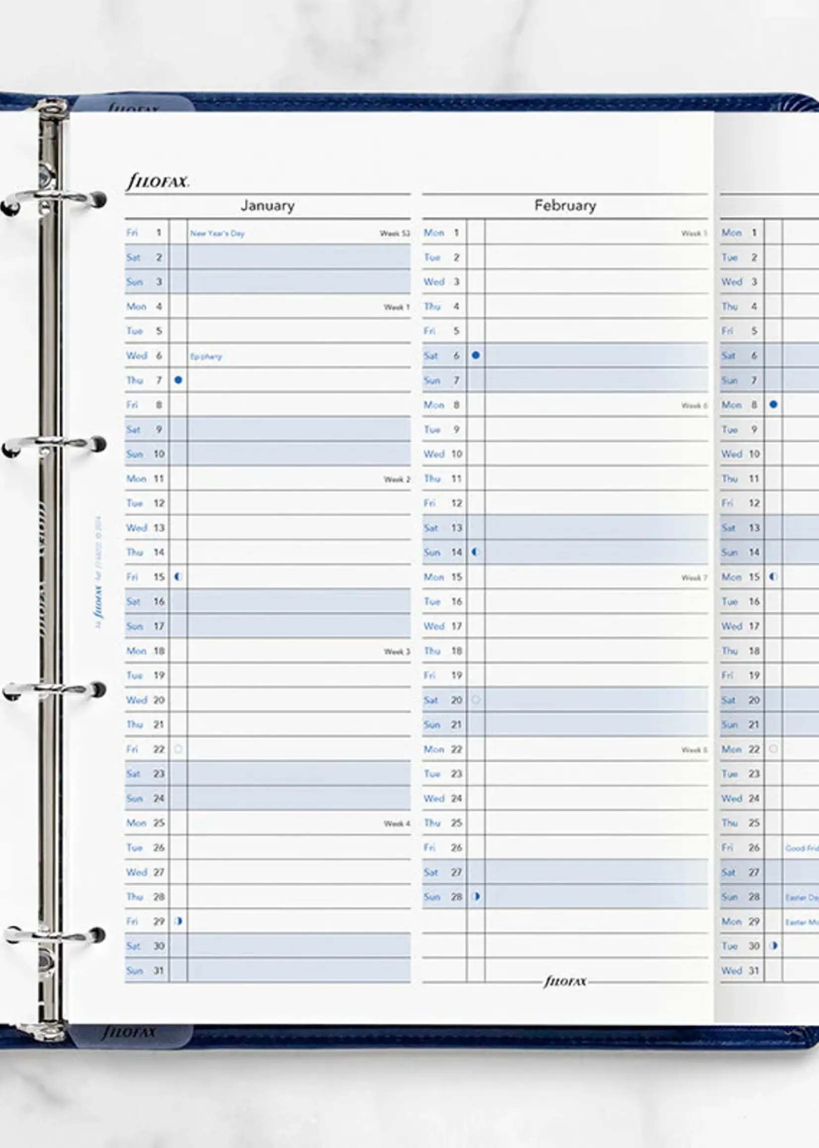 Filofax Jahresplaner A4 2027, englisch