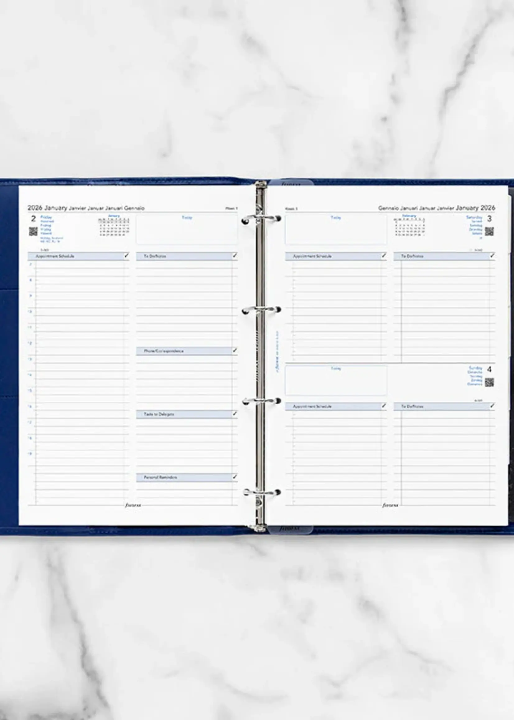 Filofax 1 Tag / 1 Seite multilingual A4 2026