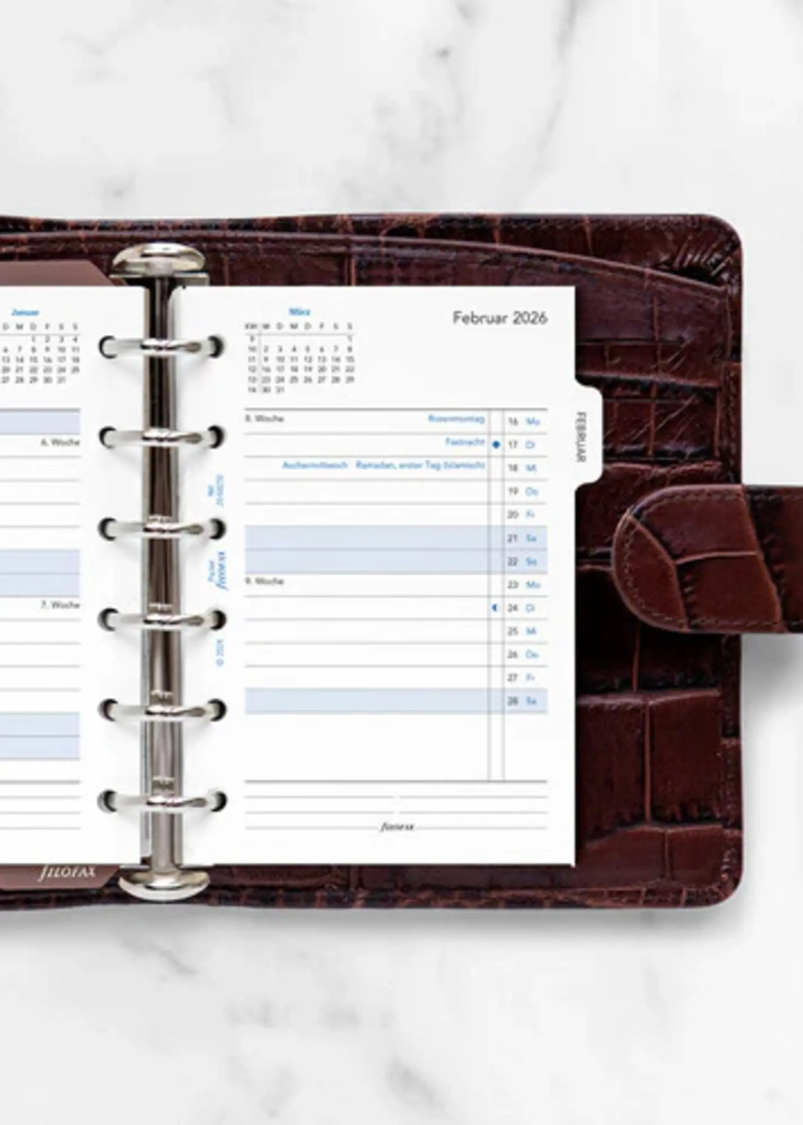 Filofax PKT 1Mo/2S tabbed (D)2026