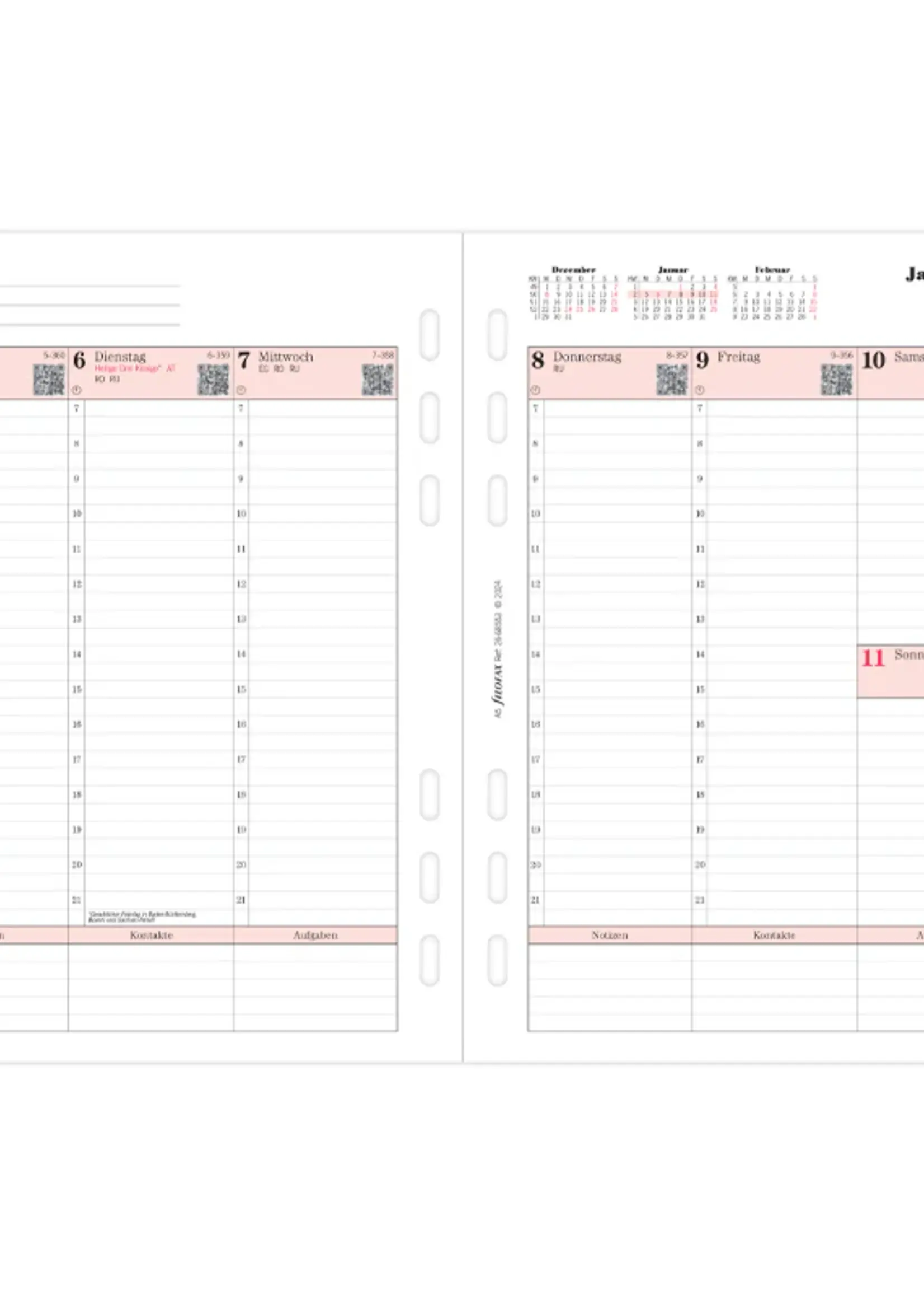 Filofax 1 Woche / 2 Seiten deutsch A5 2026