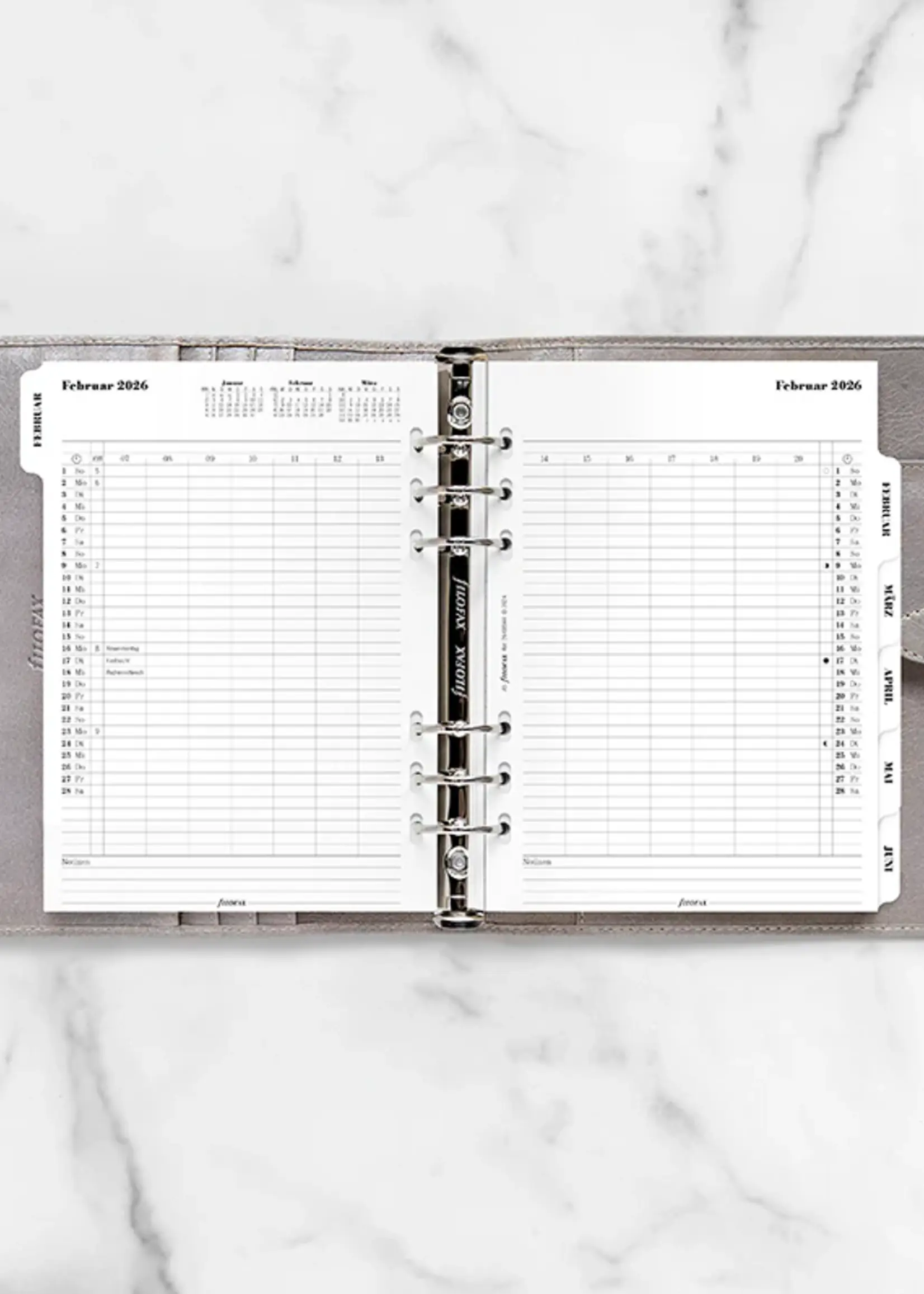 Filofax Kalendereinlage A5 2026, 1 Monat / 2 Seiten, deutsch