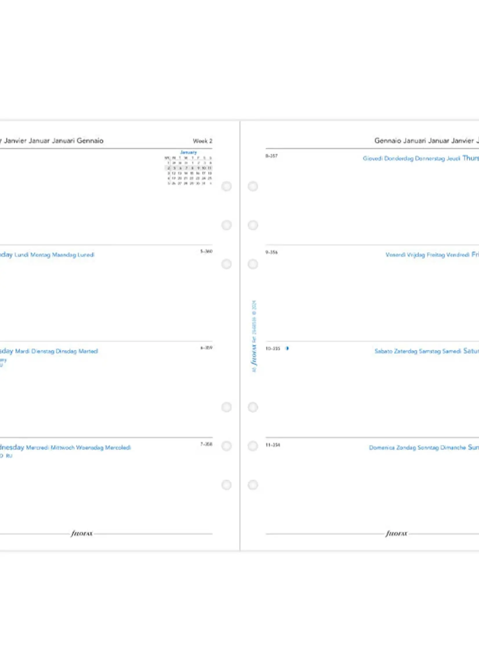 Filofax 1 Woche / 2 Seiten multilingual A5 2026