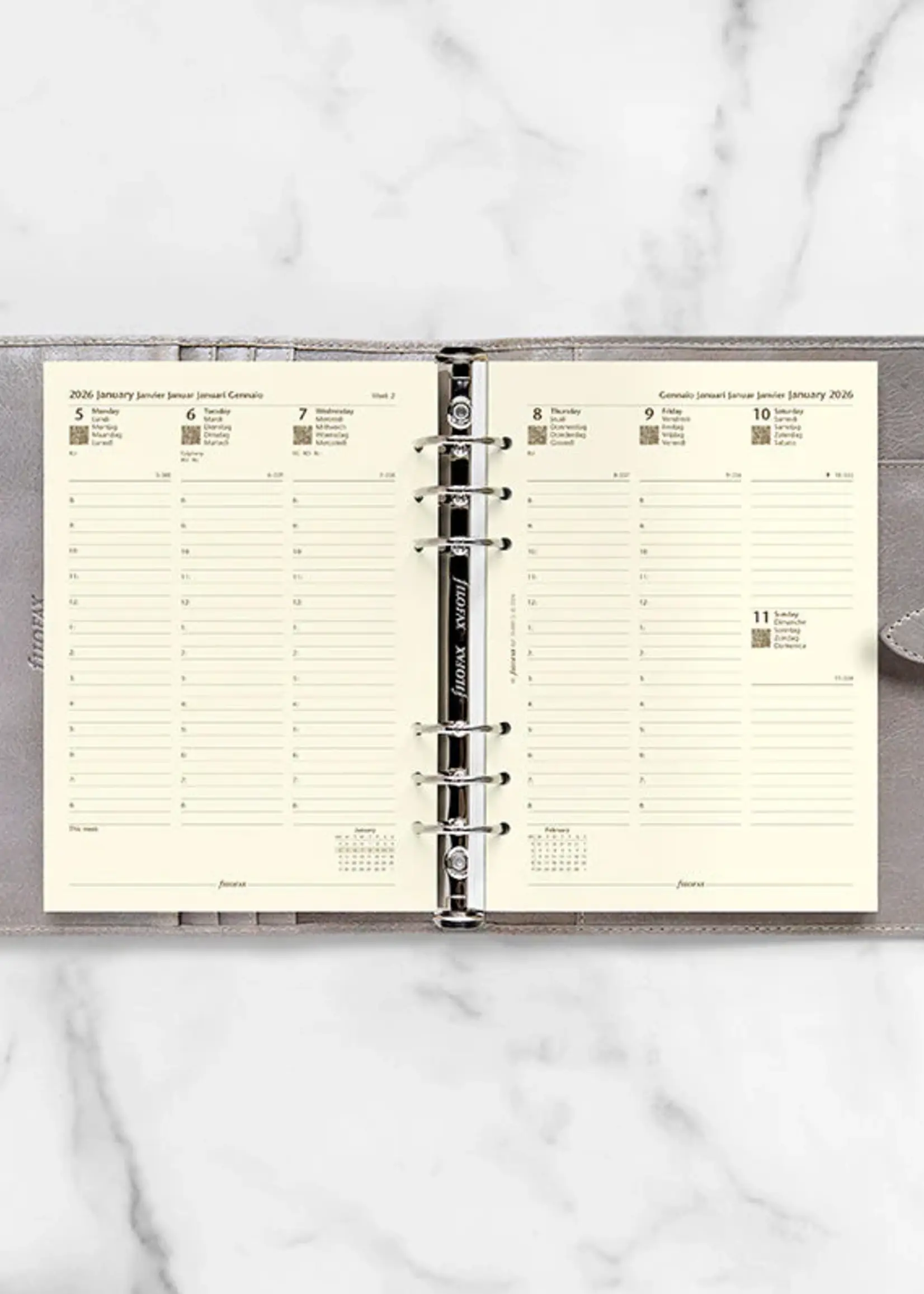 Filofax 1 Woche / 2 Seiten multilingual A5 2026