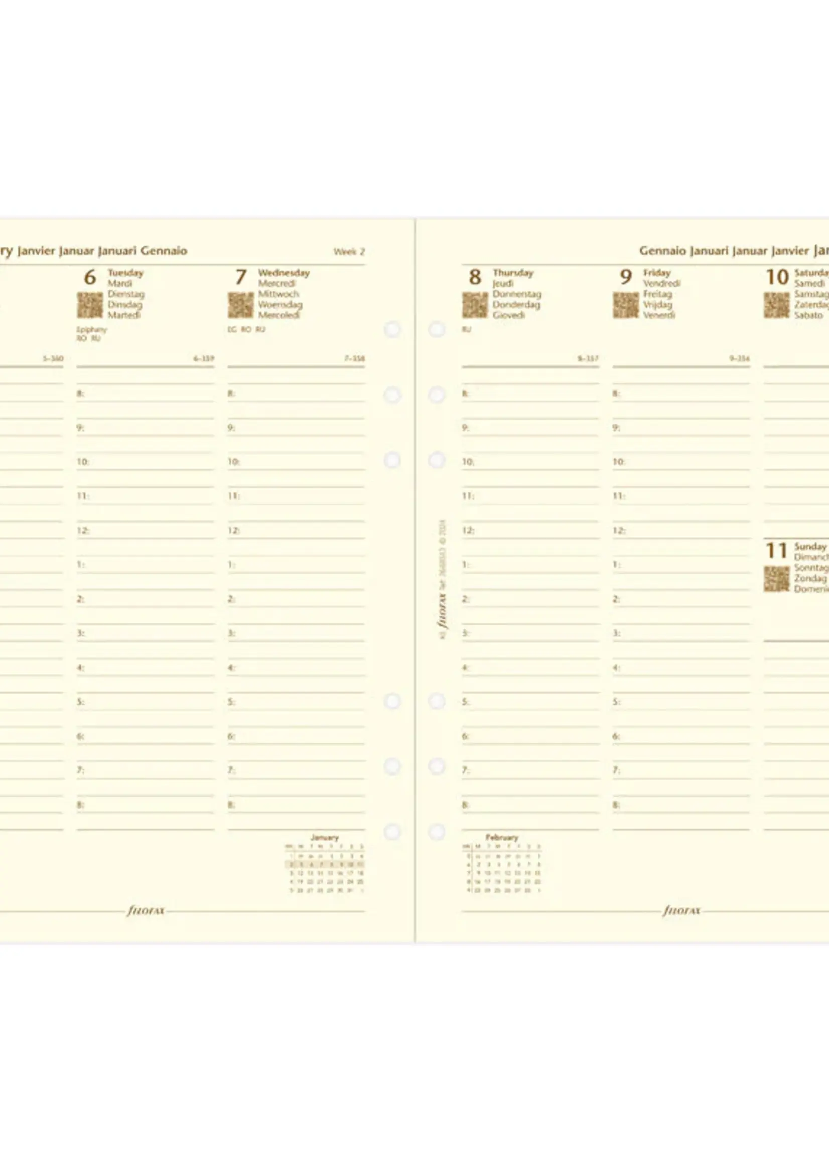 Filofax 1 Woche / 2 Seiten multilingual A5 2026