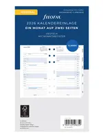 Filofax Kalendereinlage Personal 2026, 1 Monat / 2 Seiten, deutsch