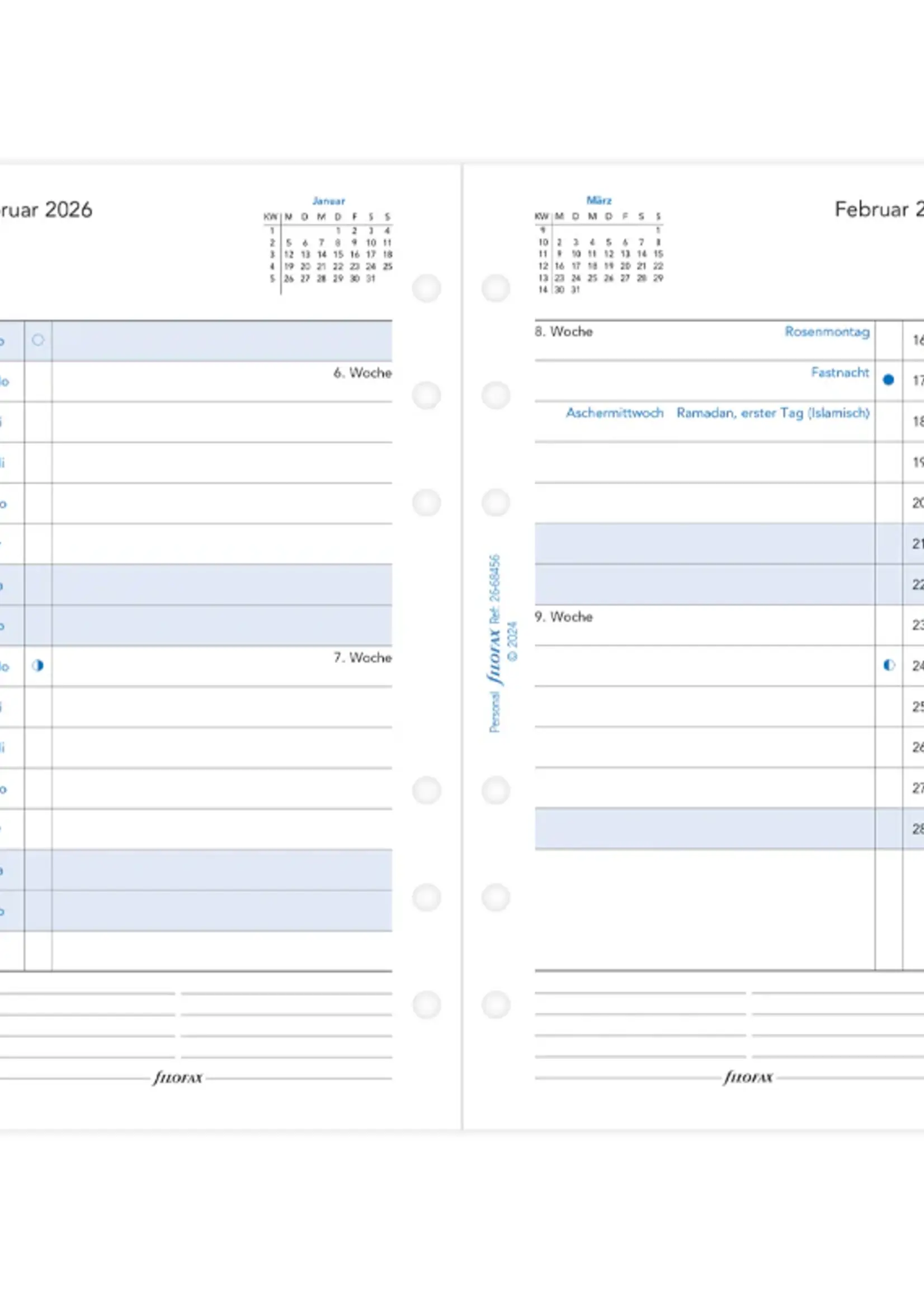 Filofax PER 1Mo./2S. tabbed (D)2026