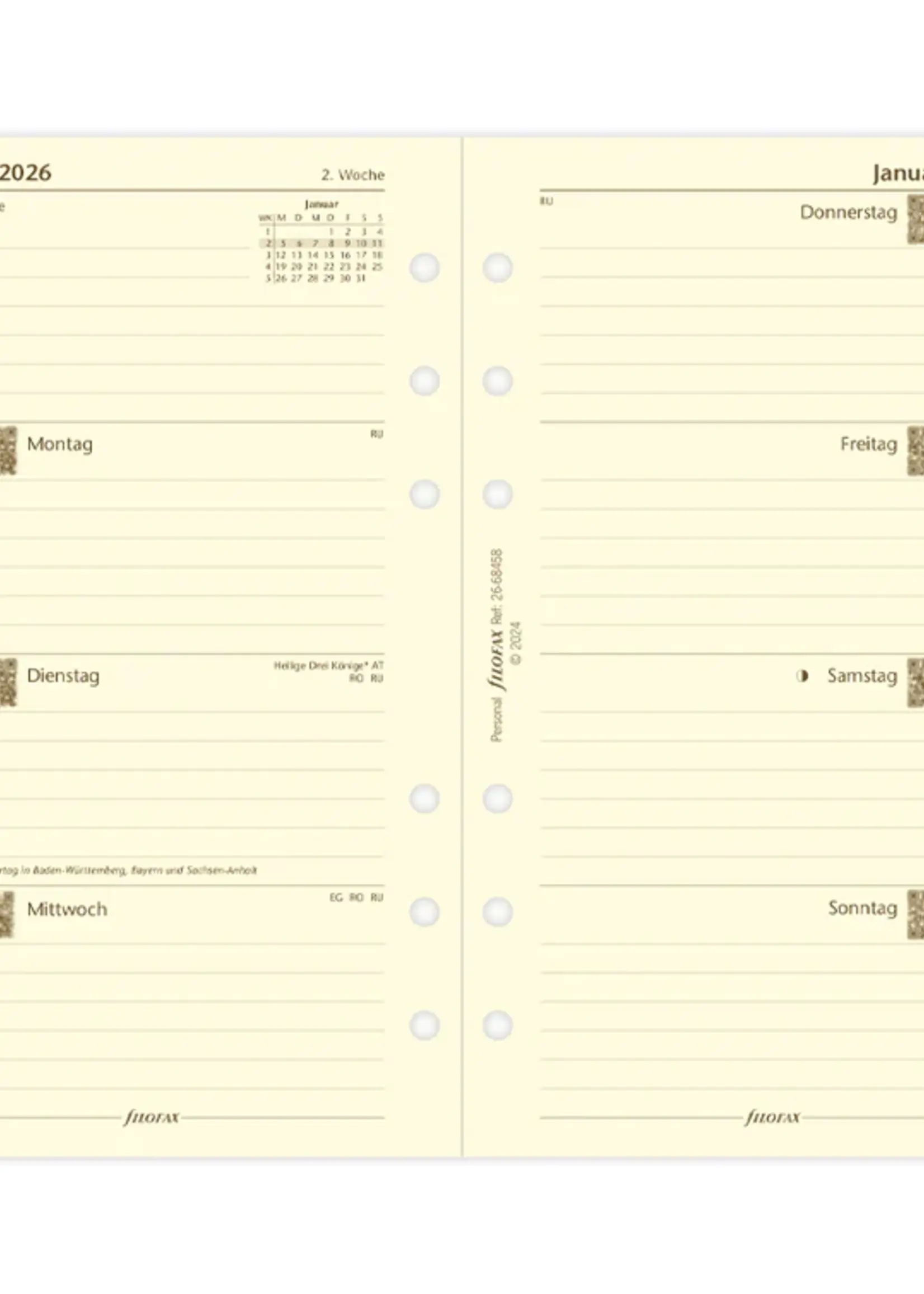 Filofax PER 1W/2S cotton cr.(D)2026