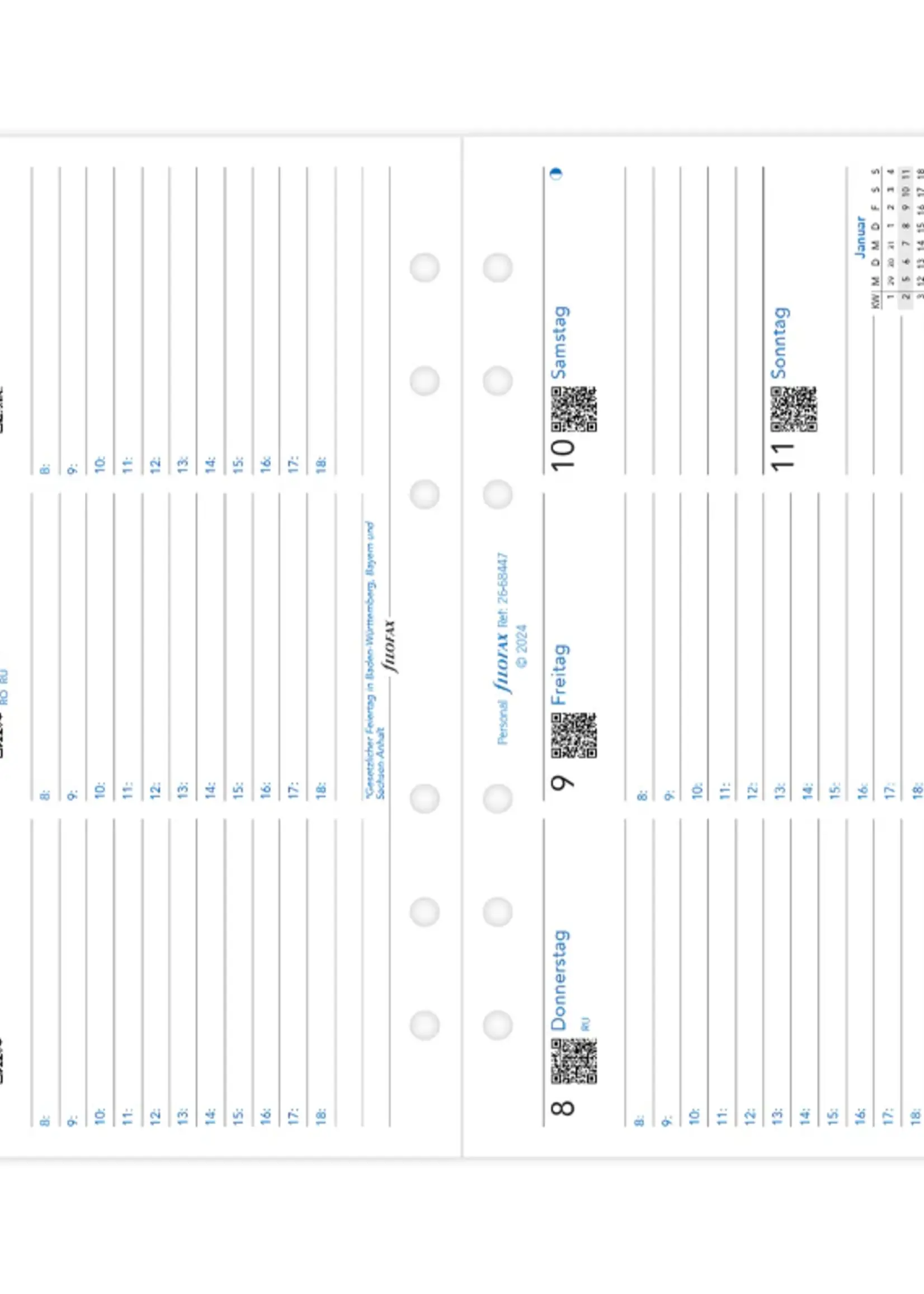 Filofax 1 Woche / 2 Seiten deutsch Personal 2026