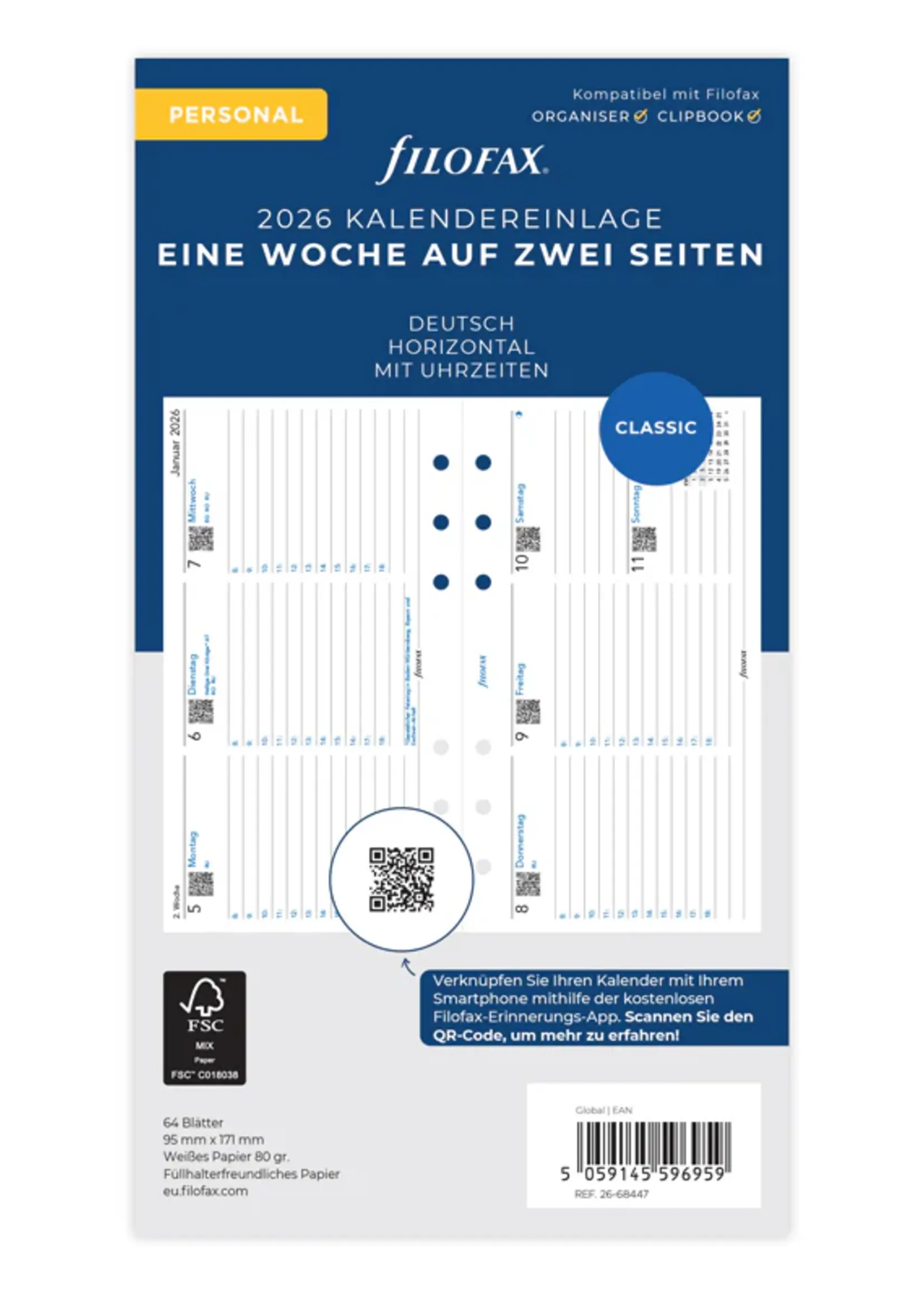 Filofax PER 1W/2S. horiz.(D)2026