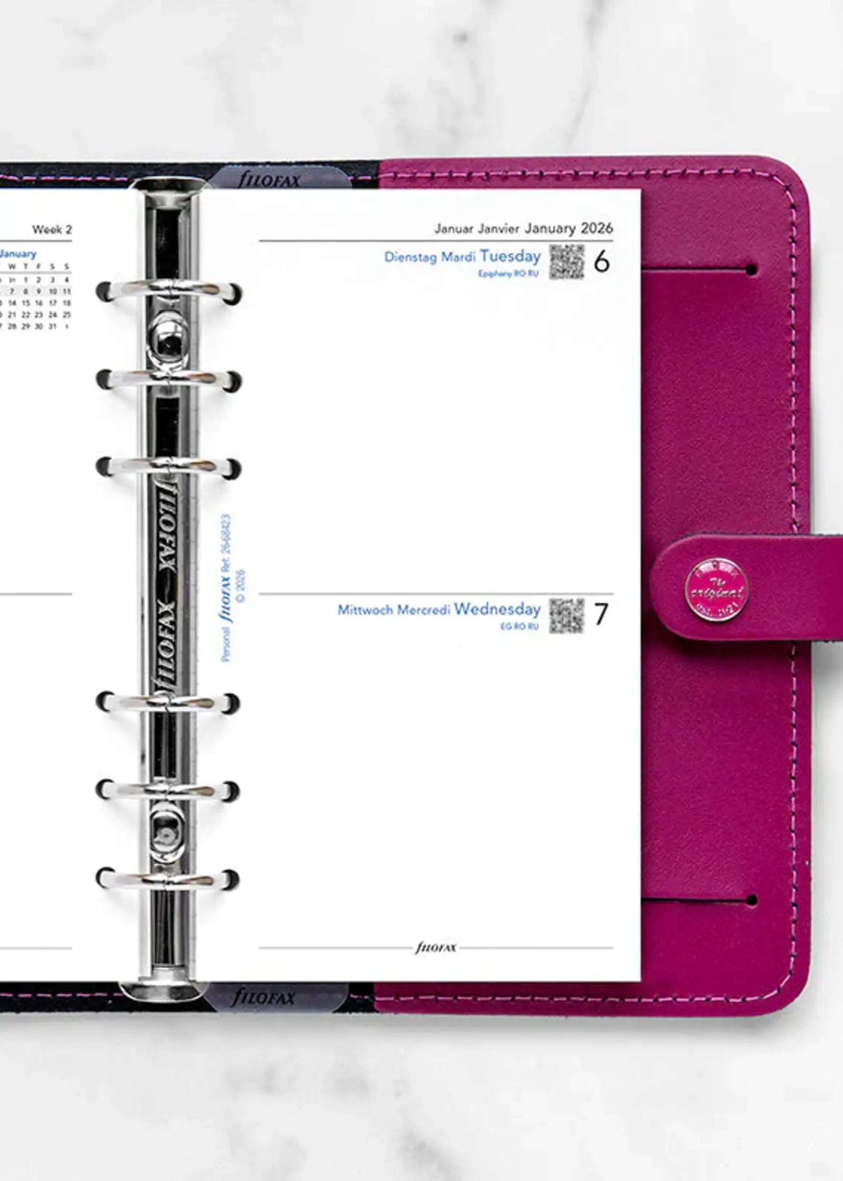 Filofax 2 Tage / 1 Seite multilingual Personal 2026