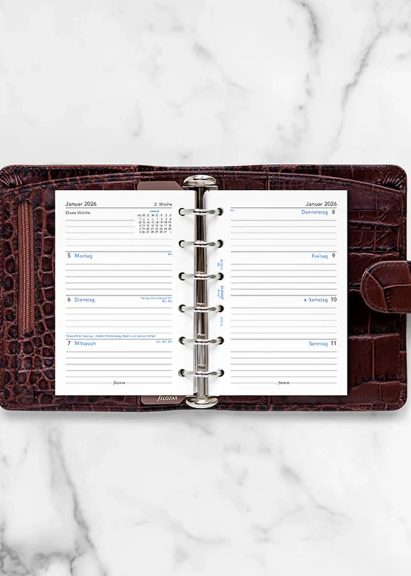 Filofax 1 Woche / 2 Seiten deutsch Pocket 2026