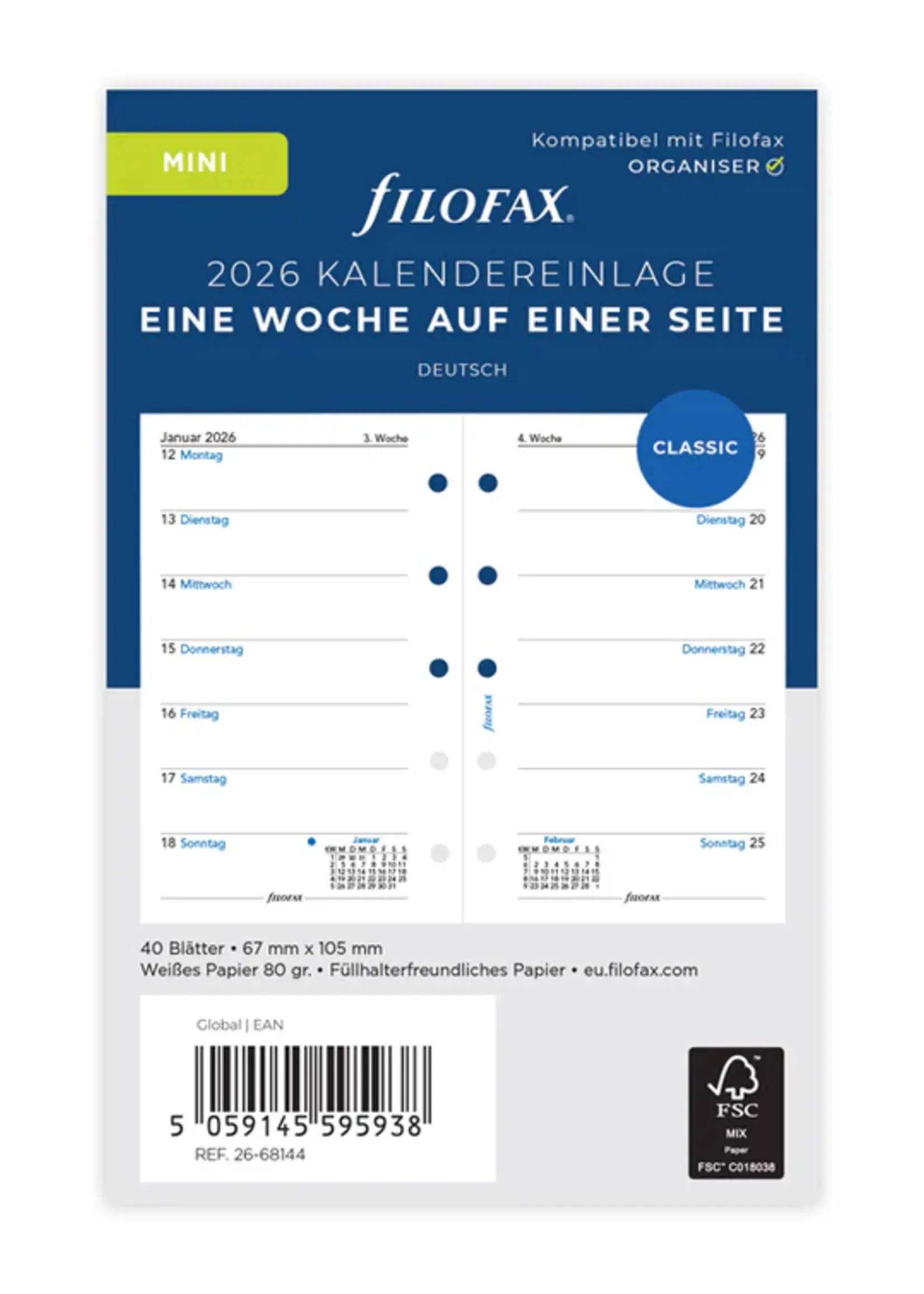 Filofax MIN 1W/1S (D)2026