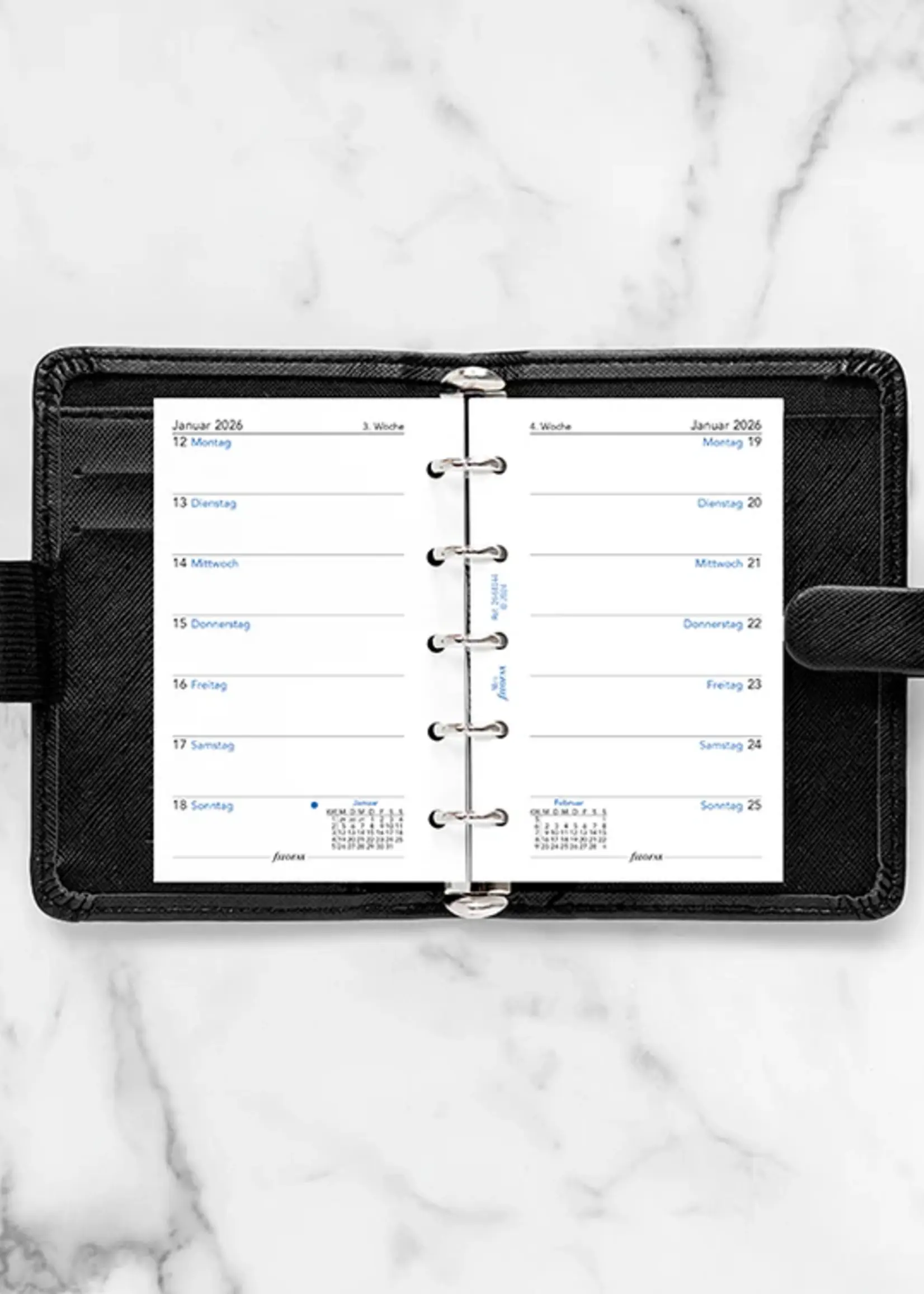 Filofax Kalendereinlage Mini 2026, 1 Woche / 1 Seite, deutsch