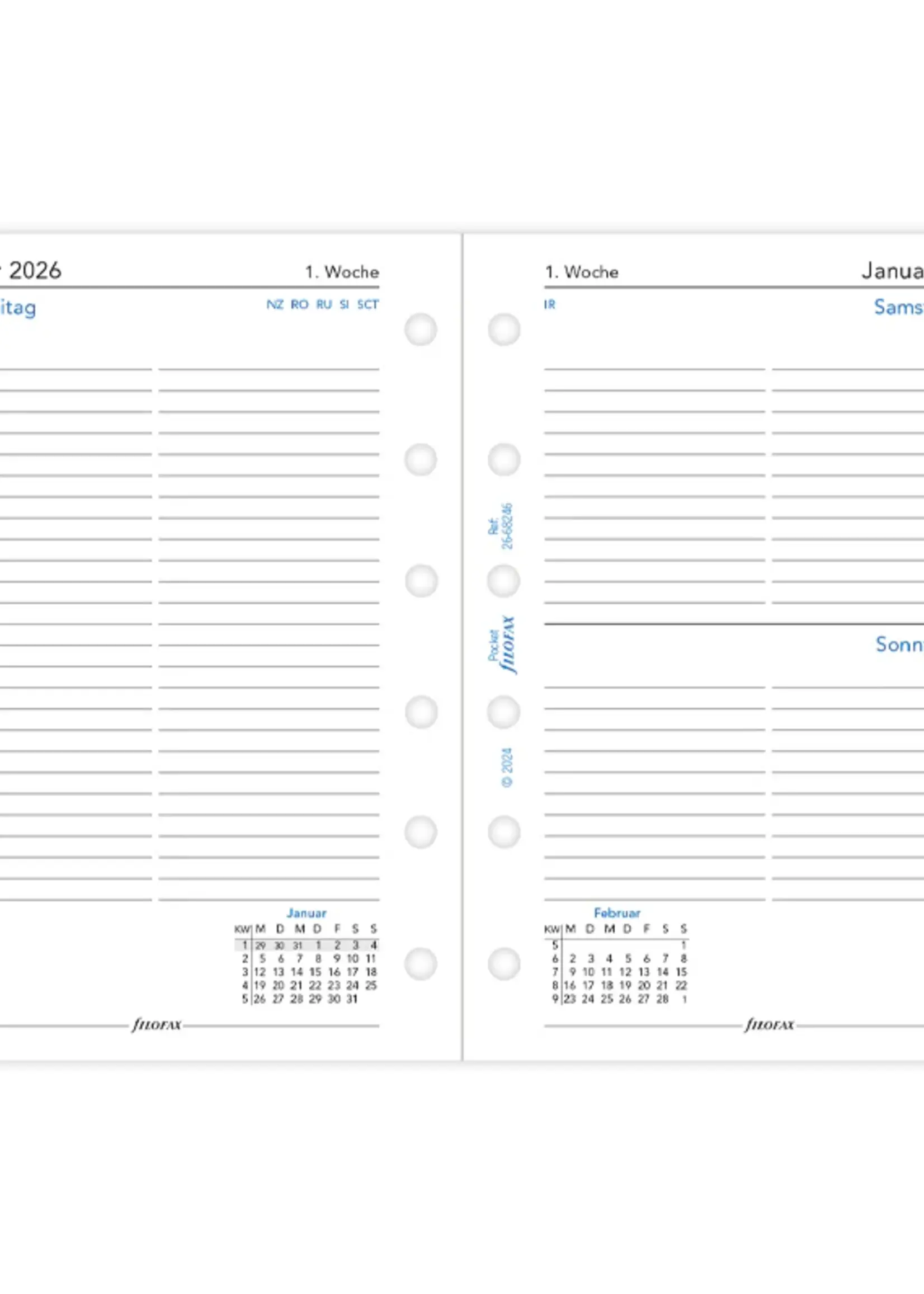 Filofax PKT 1T/1S. (D)2026