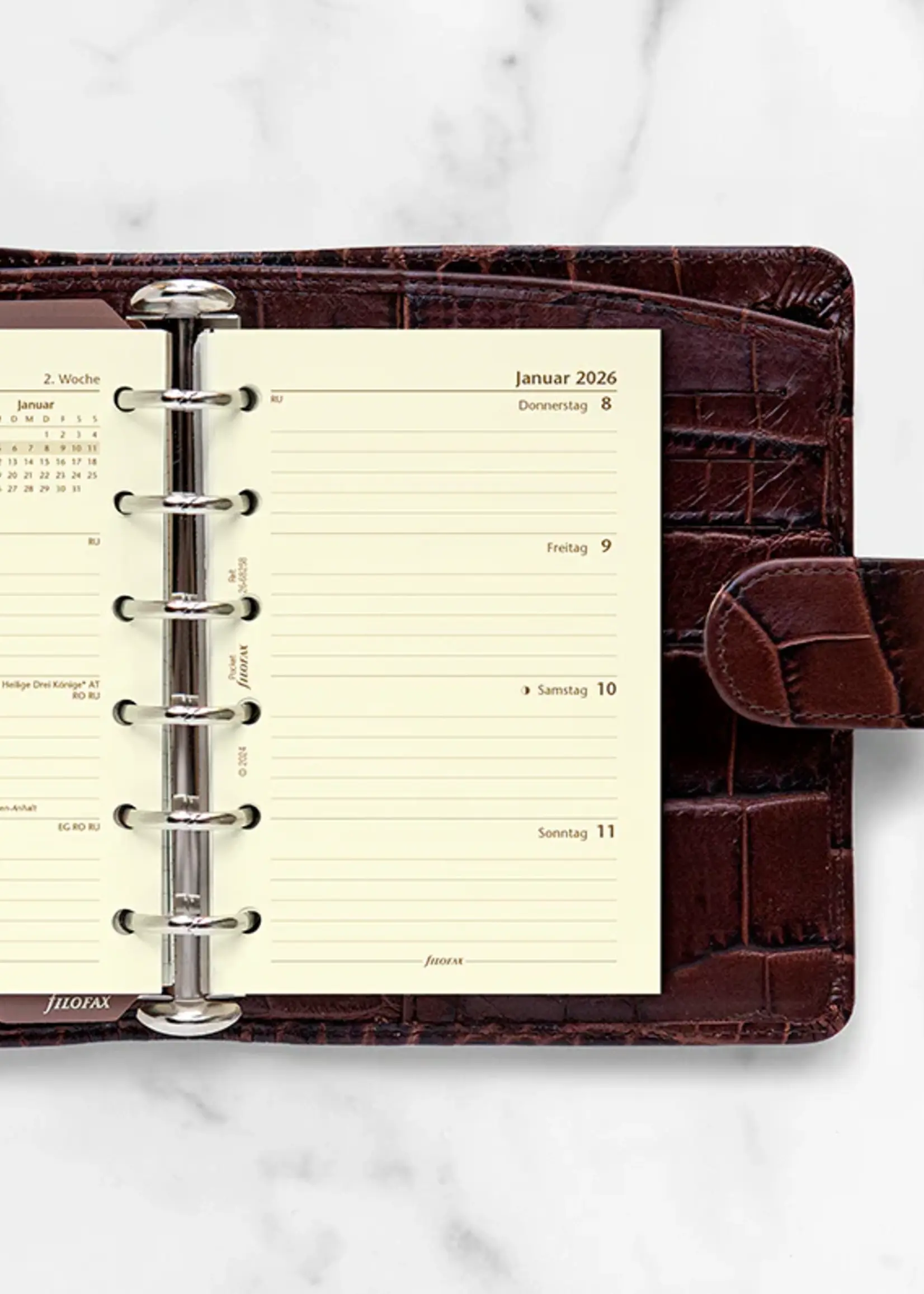 Filofax 1 Woche / 2 Seiten deutsch Pocket 2026