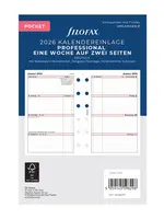 Filofax Kalendereinlage Pocket 2026, 1 Woche / 2 Seiten, deutsch