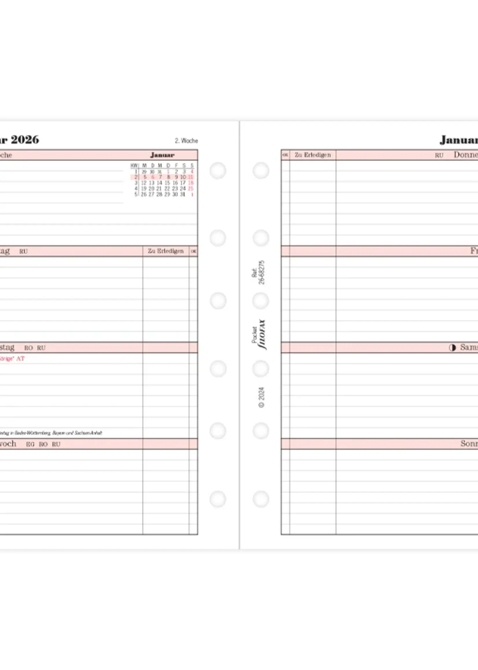 Filofax PKT Prof.1W/2S (D)2026