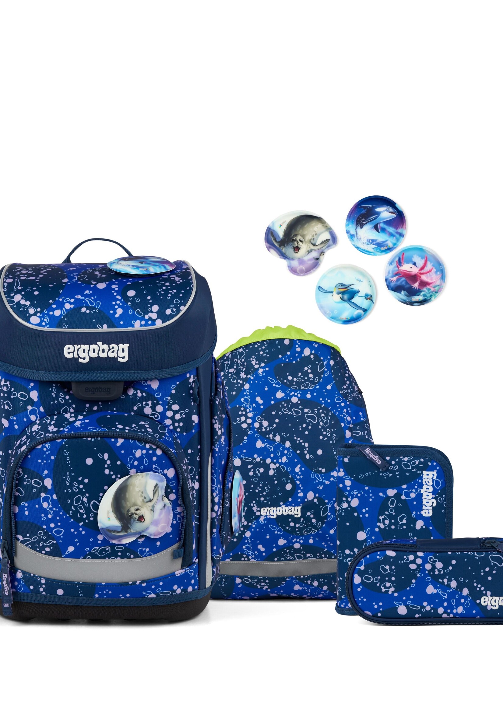 ERGOBAG Schultaschen-Set cubo OzeanBärwohner