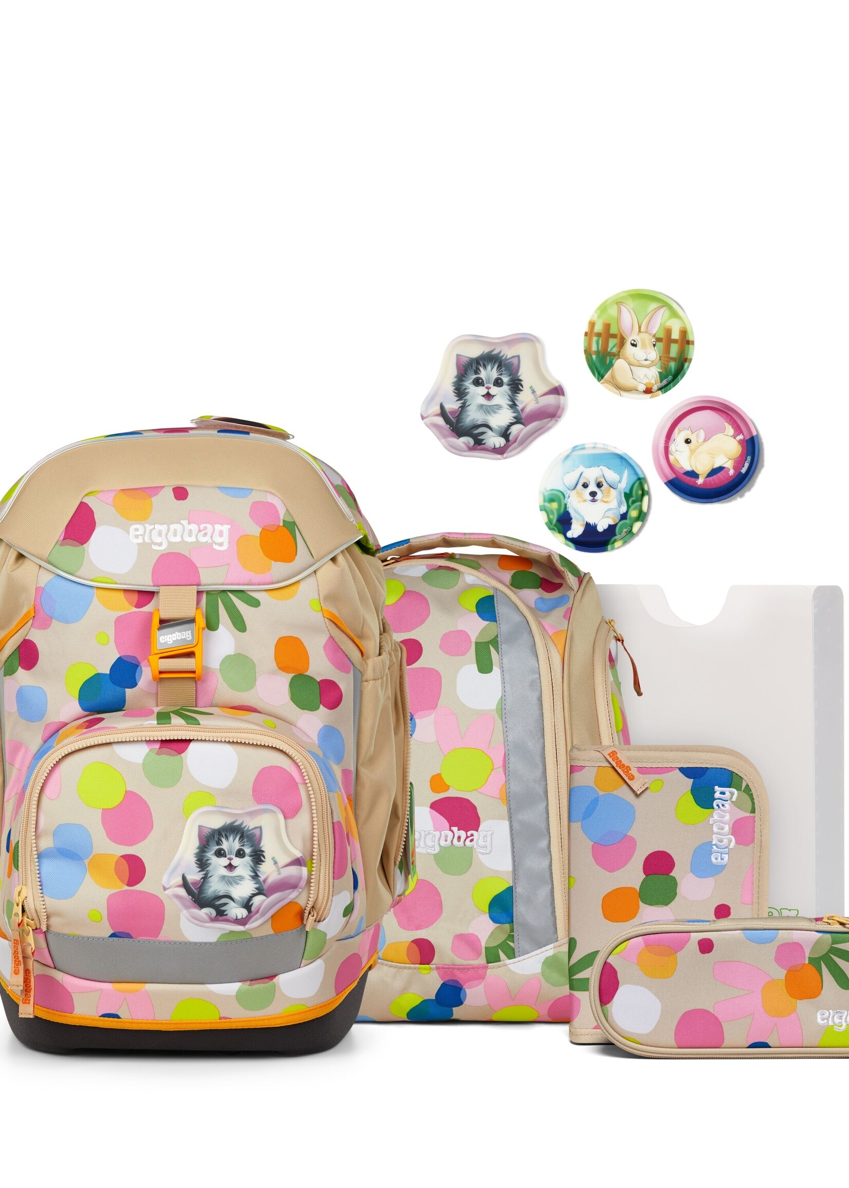 ERGOBAG Pack Schulrucksack Set Flower Powbär