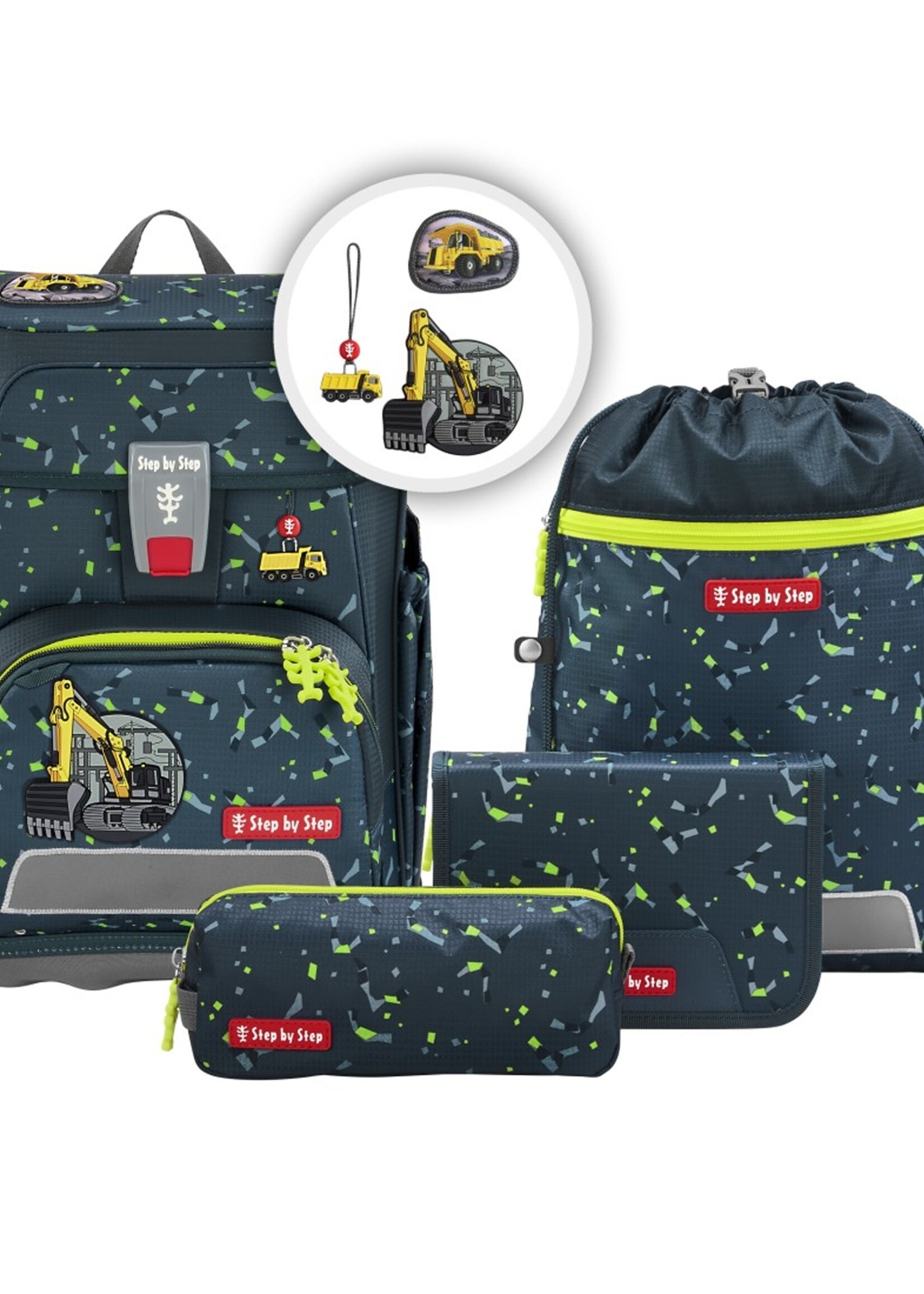 Step by Step CLOUD Schulranzen-Set "Bagger Rocco", 5-teilig