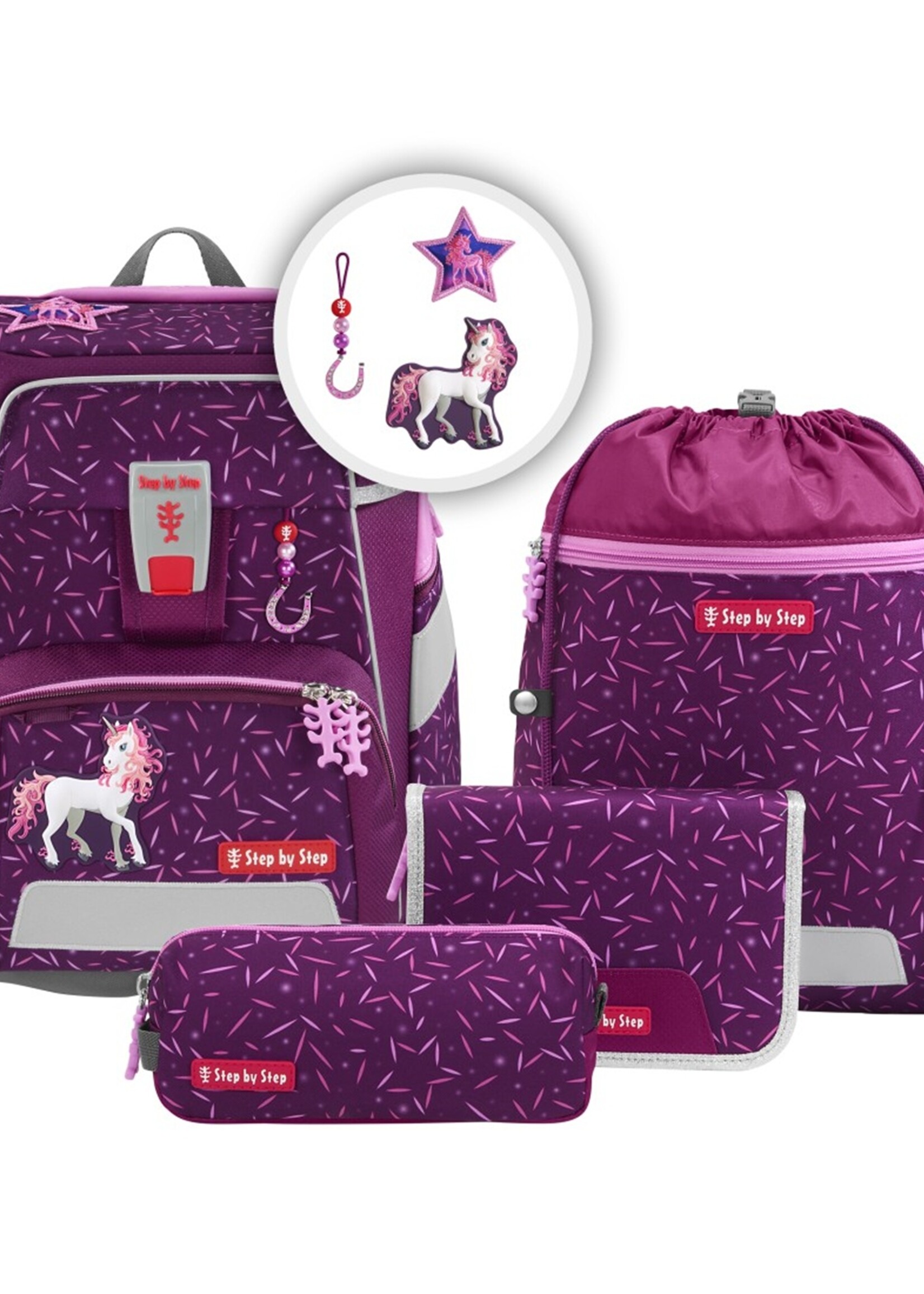 Step by Step SPACE Schultaschen-Set Pretty  Unicorn Nuala , 5-teilig