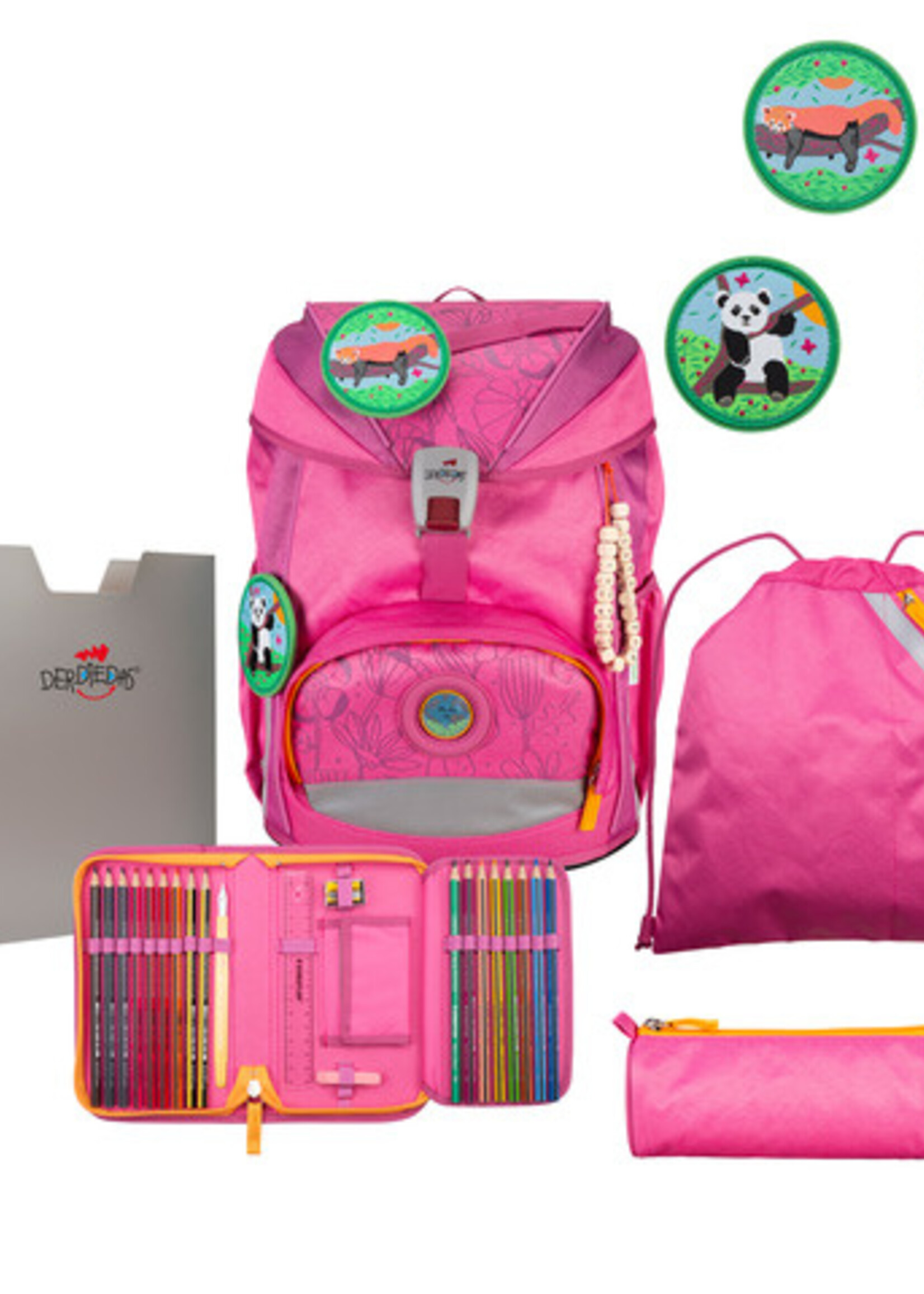 DER DIE DAS Schultaschenset ErgoFlex Eco Pink Planet