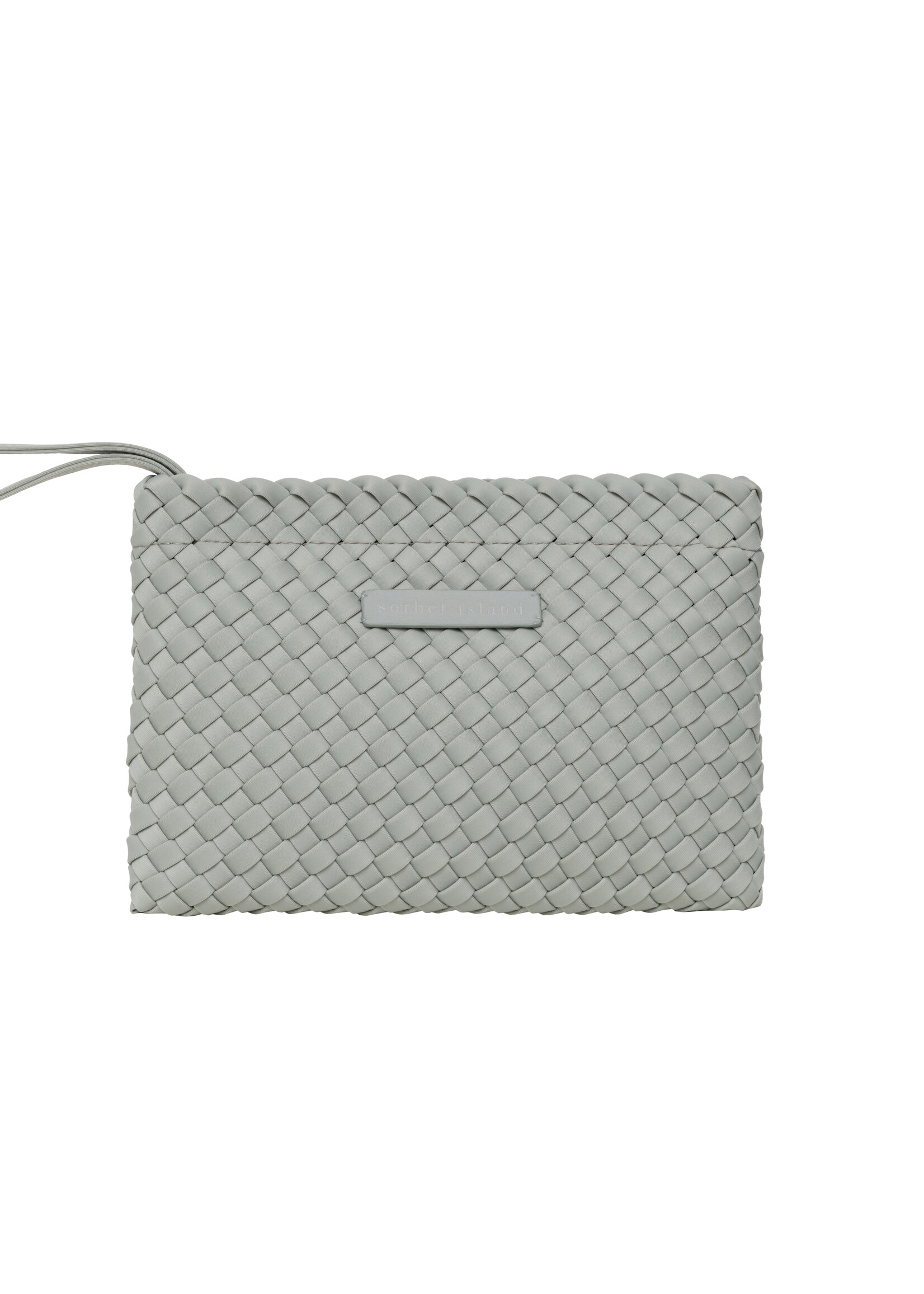 Sorbet Island HANDWOVEN NEOPRENE PENCIL BAG LIGHT GREY