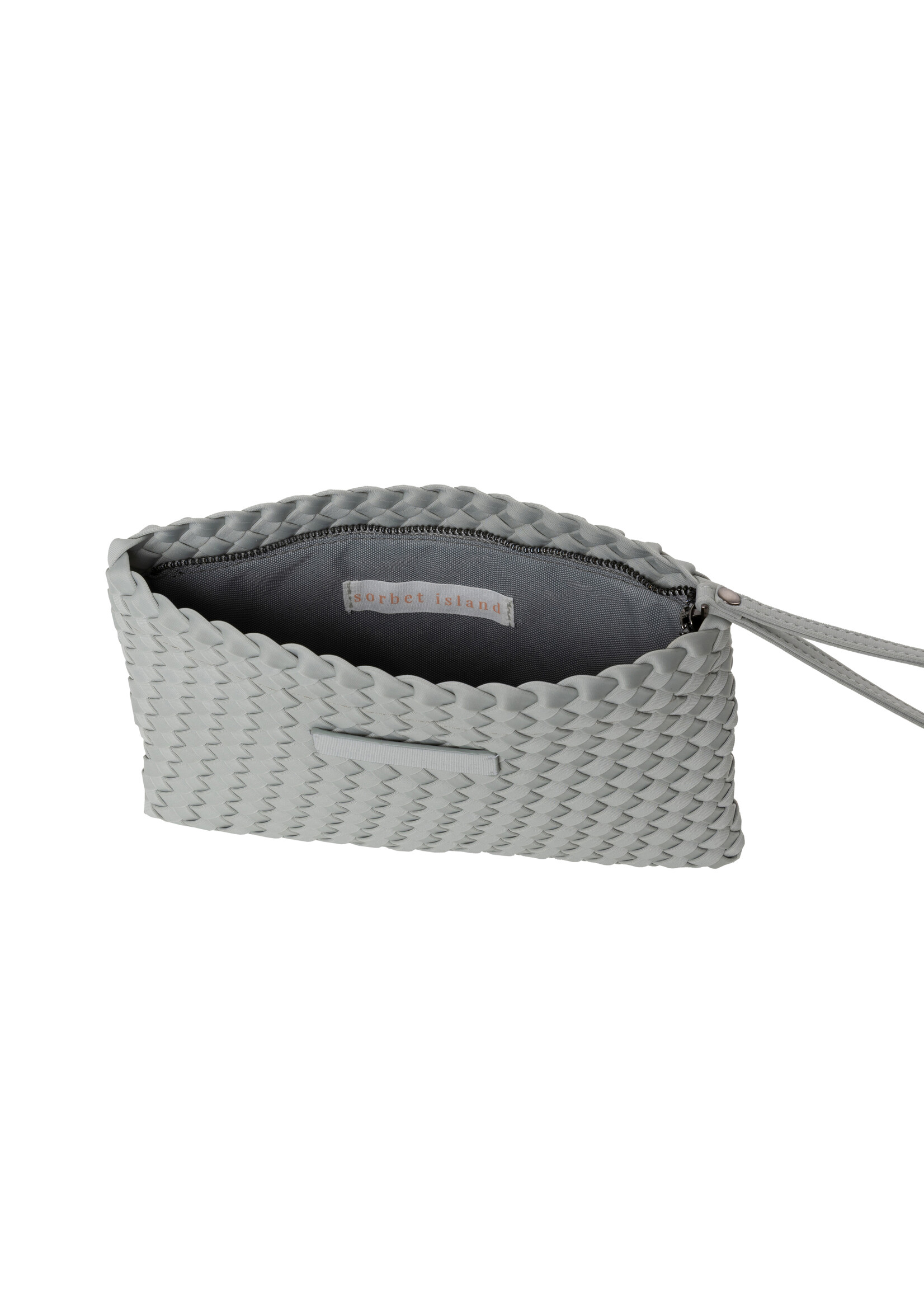 Sorbet Island HANDWOVEN NEOPRENE PENCIL BAG LIGHT GREY