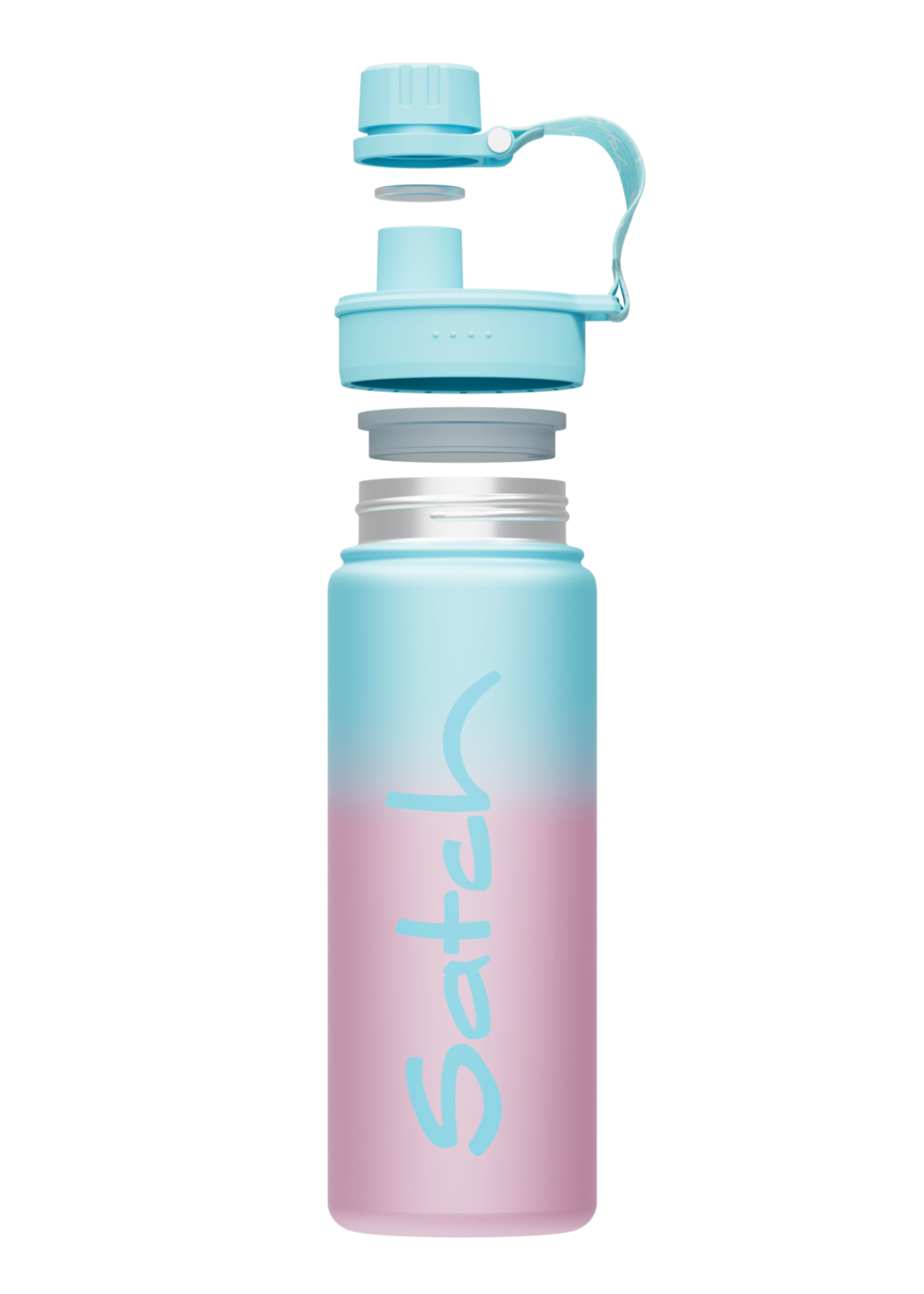 SATCH Light Blue Graffiti Edelstahl Trinkflasche