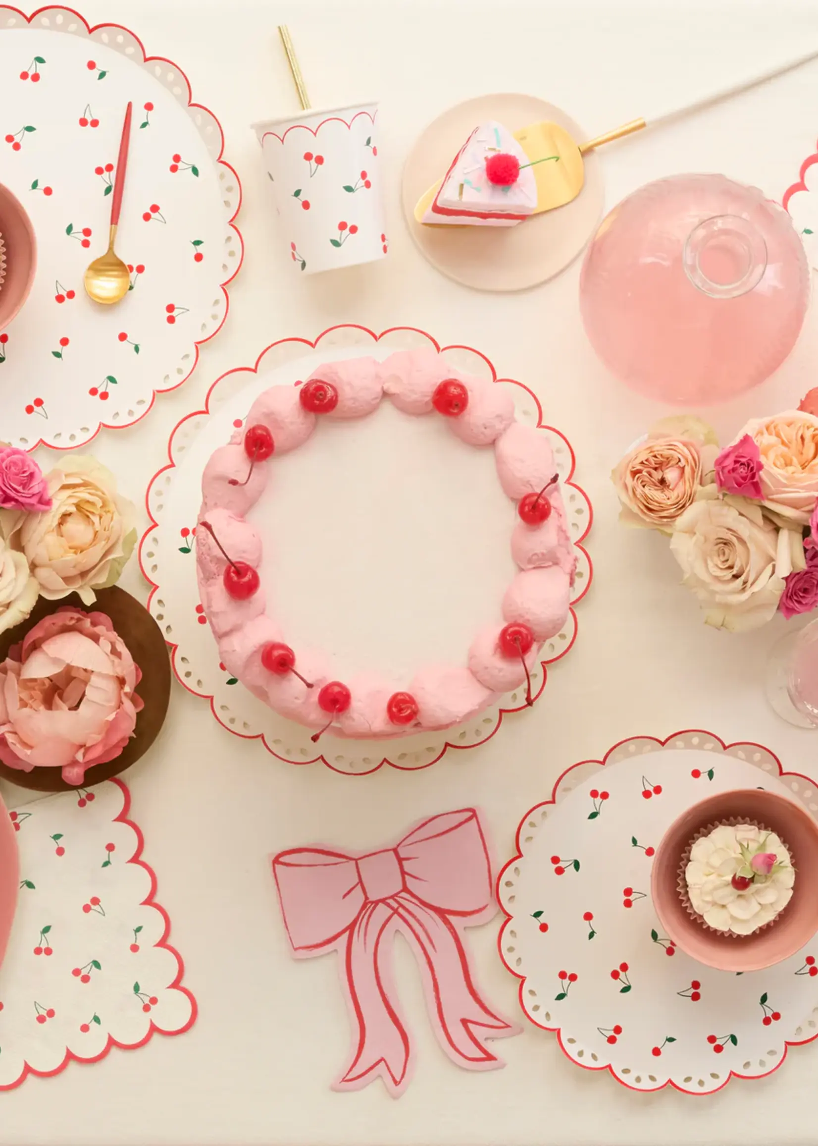 Meri Meri Cherry Pattern Side Plates