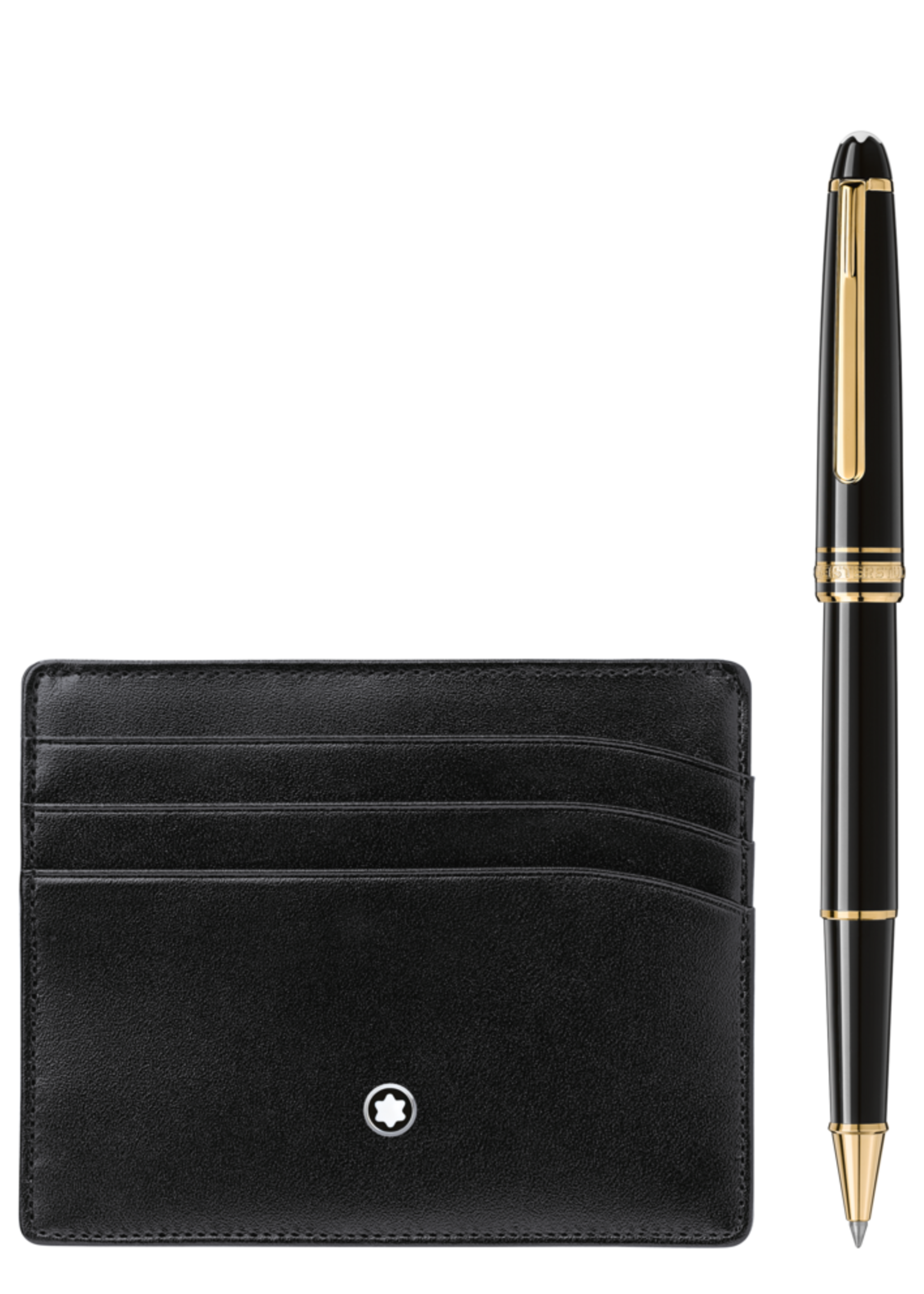 MONTBLANC Gift Set with Meisterstück Gold line Classique Rollerball and pocket holder 6cc