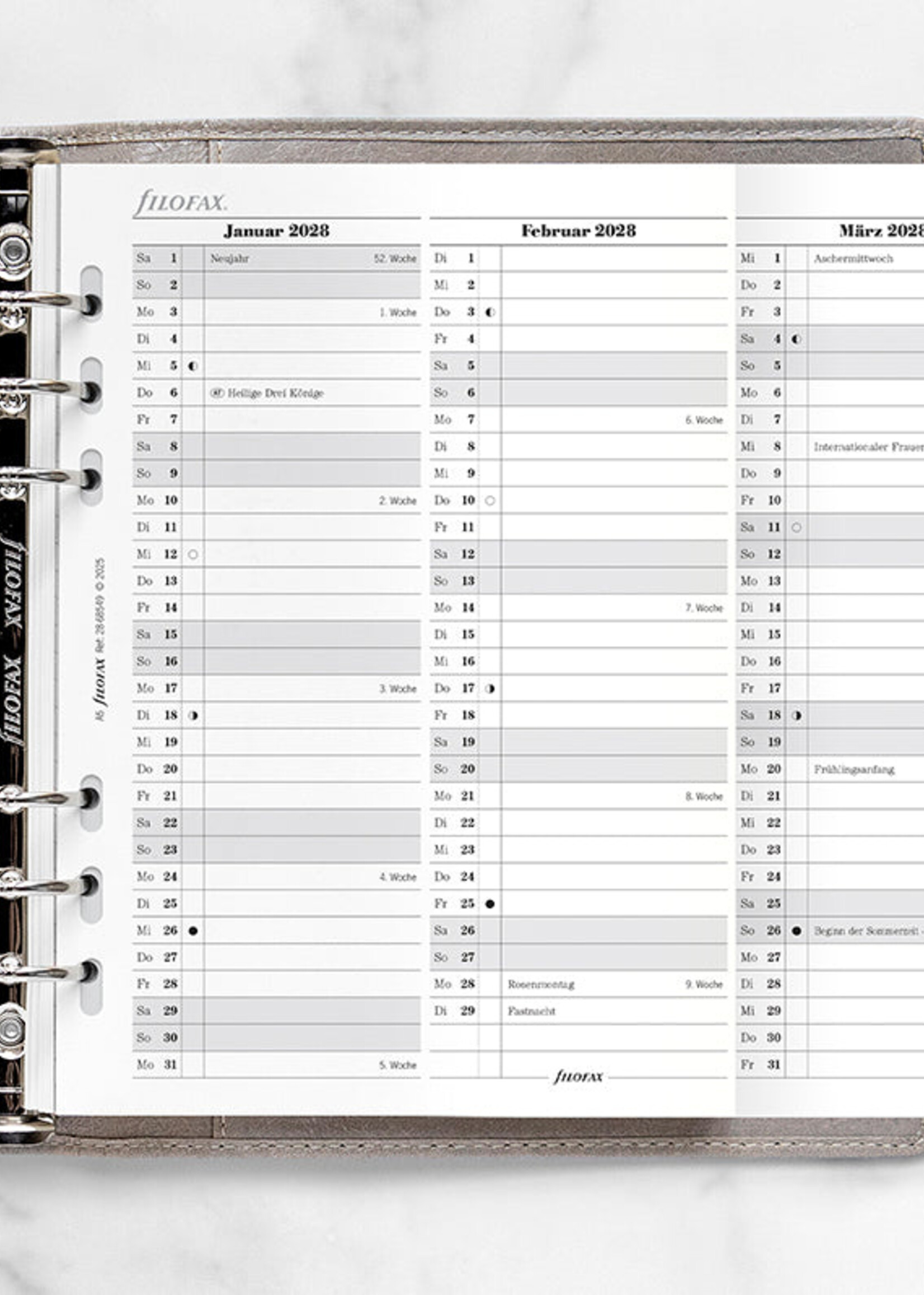 Filofax Jahresplaner A5 2028, deutsch, Multifit