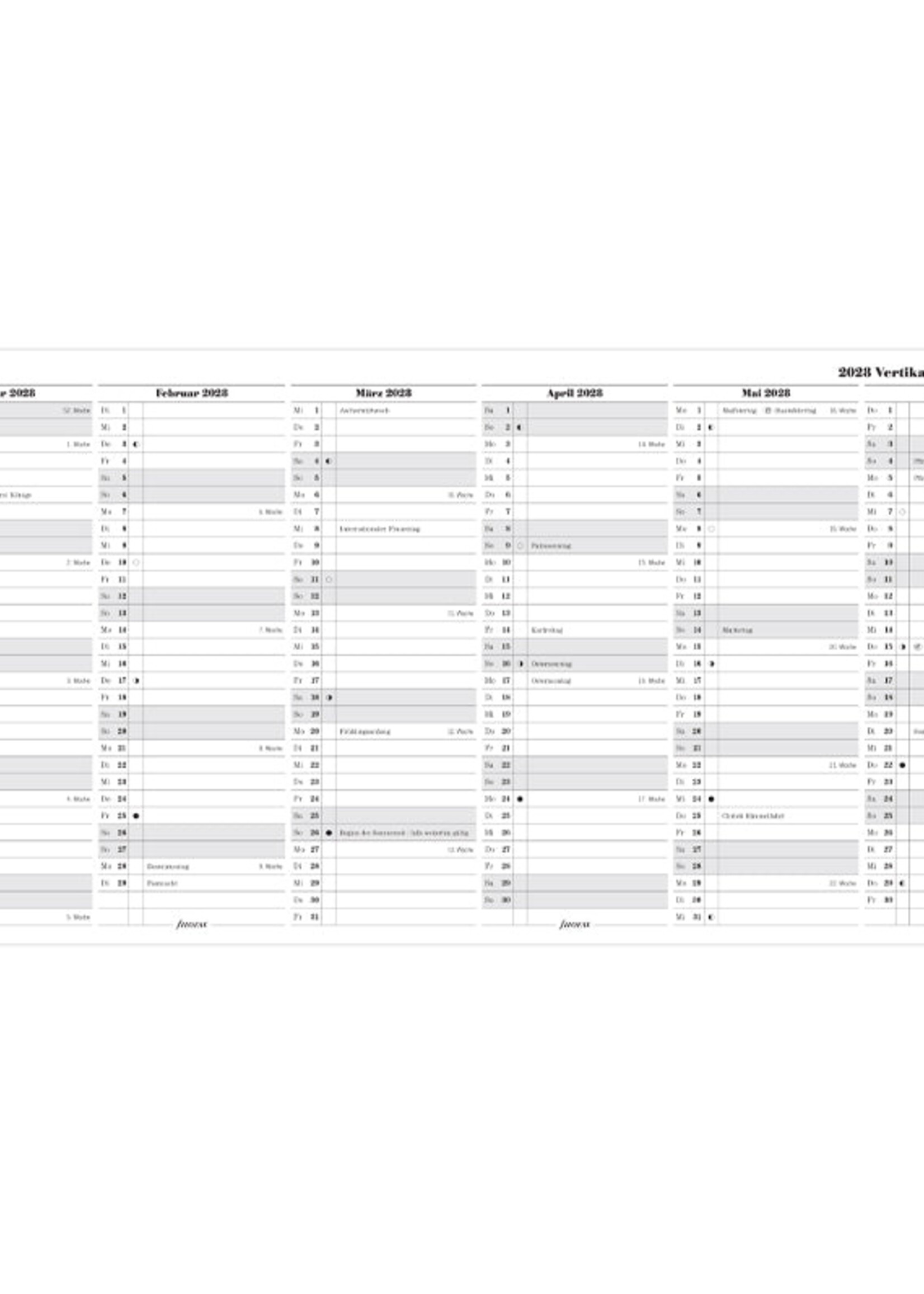 Filofax A5 Multi Jahrespl.vert.(D)2028
