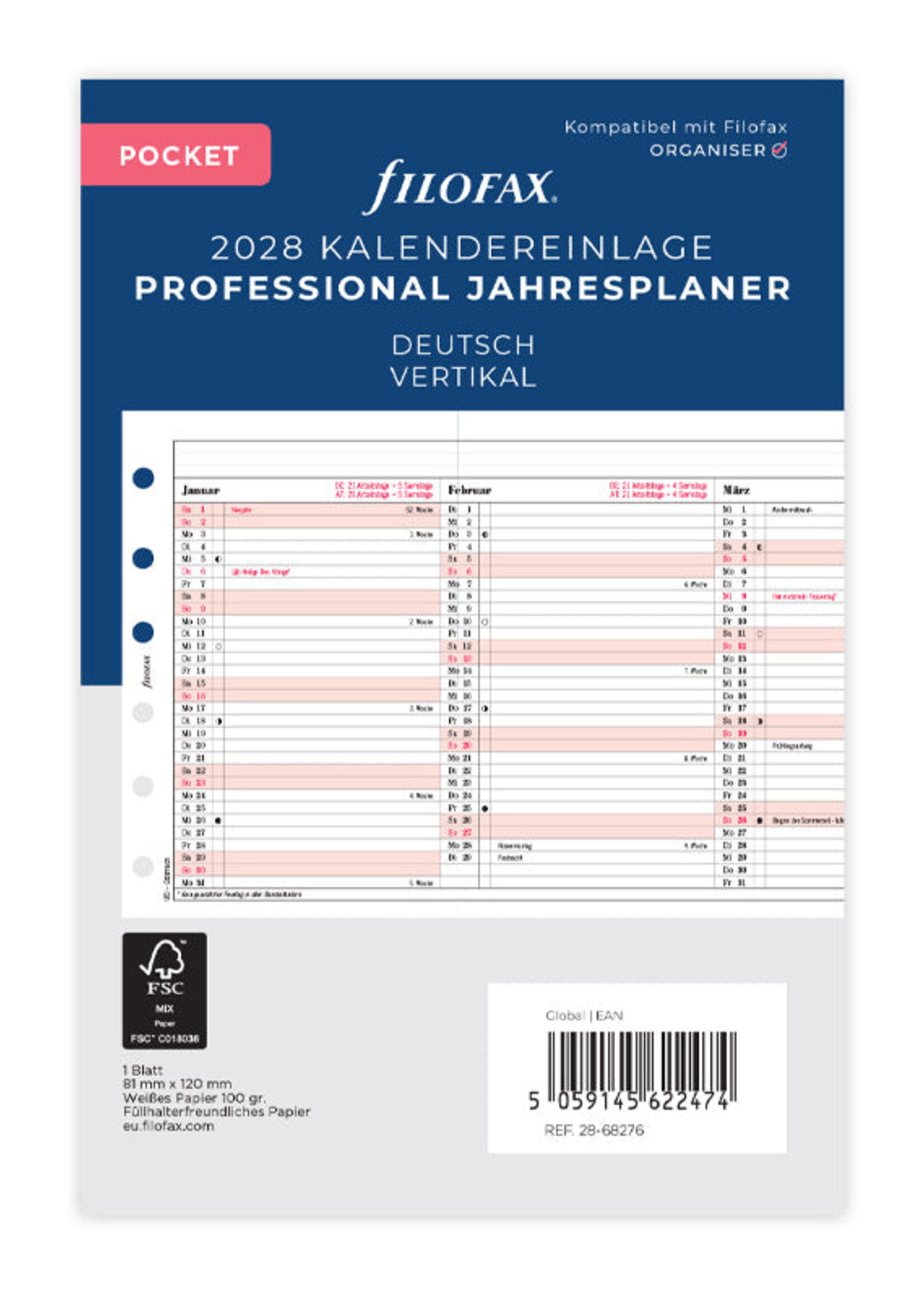 Filofax PKT Prof.Jahrespl. (D)2028