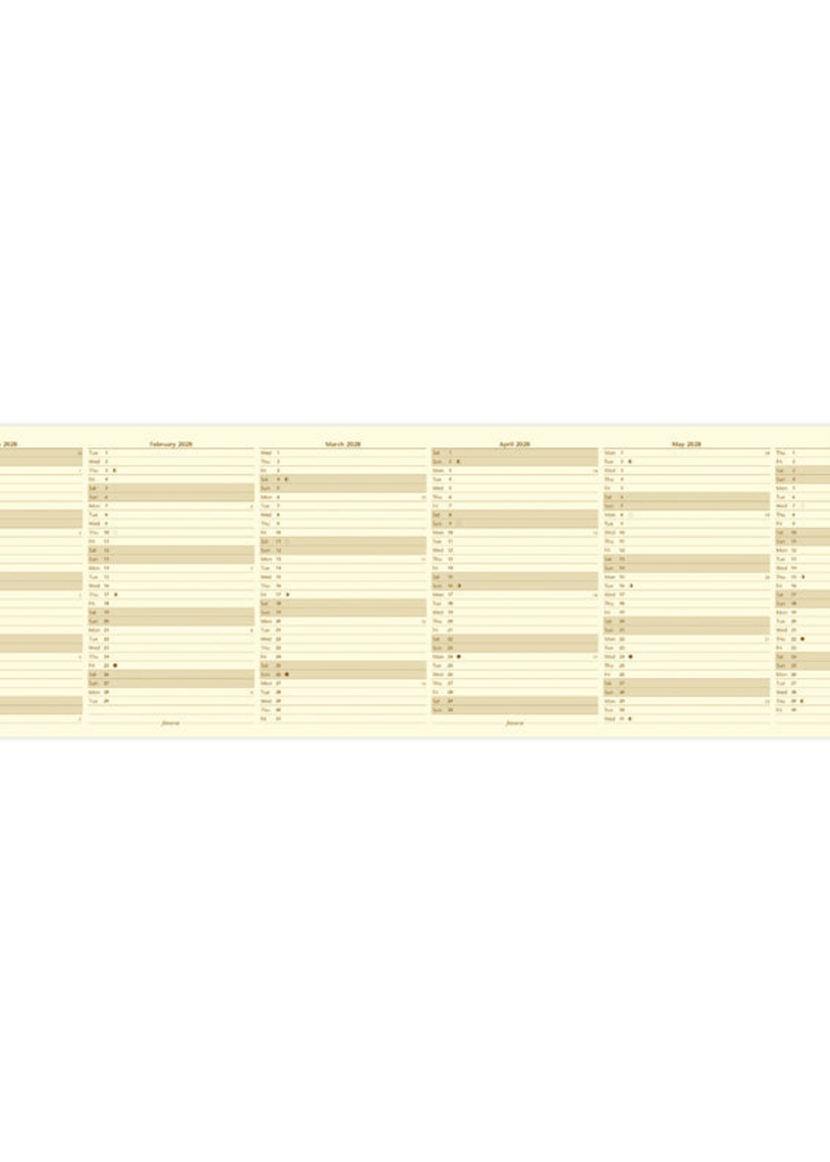 Filofax Jahresplaner Pocket 2028, englisch, Cotton Cream