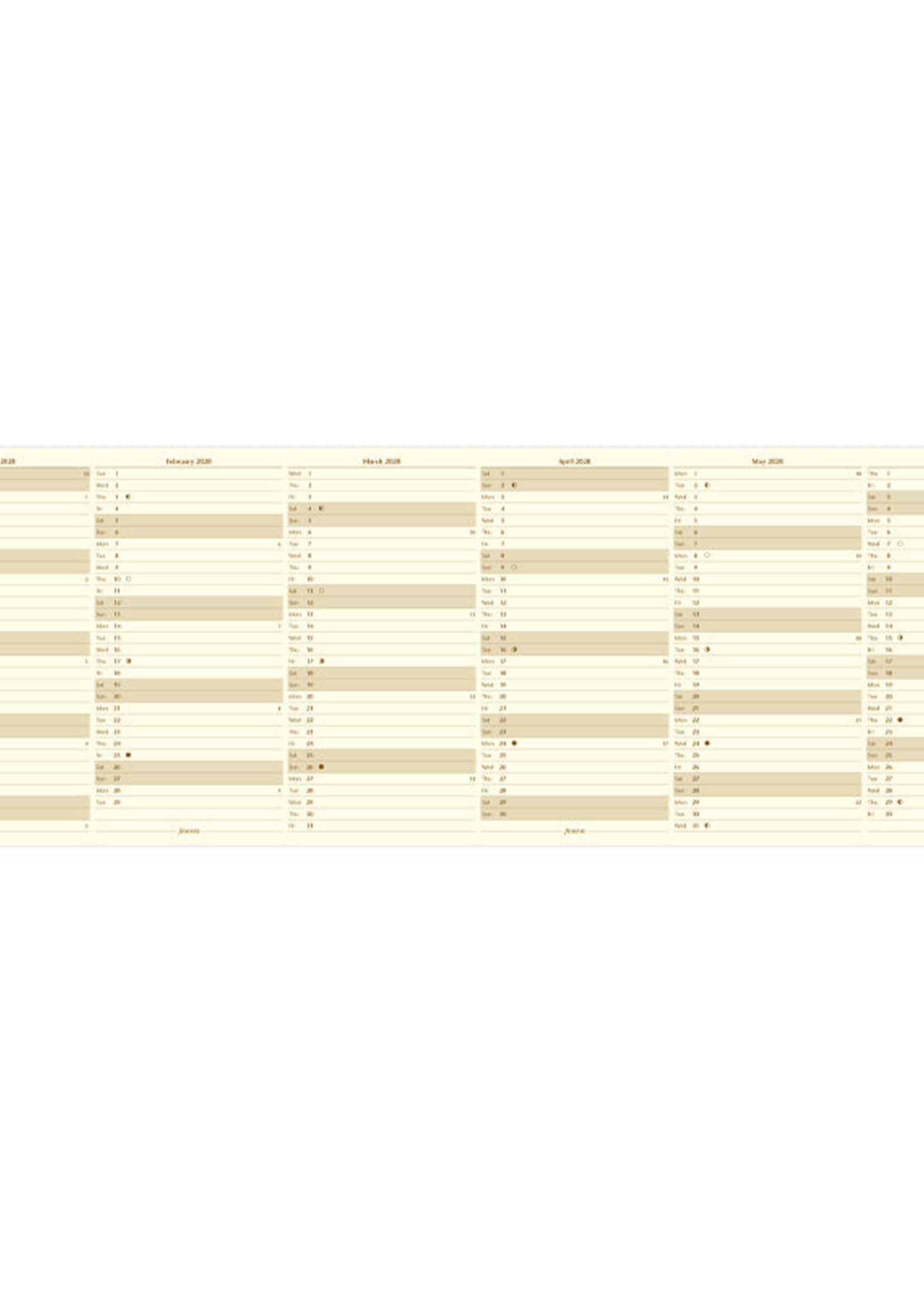 Filofax Jahresplaner Personal 2028, englisch, Cotton Cream